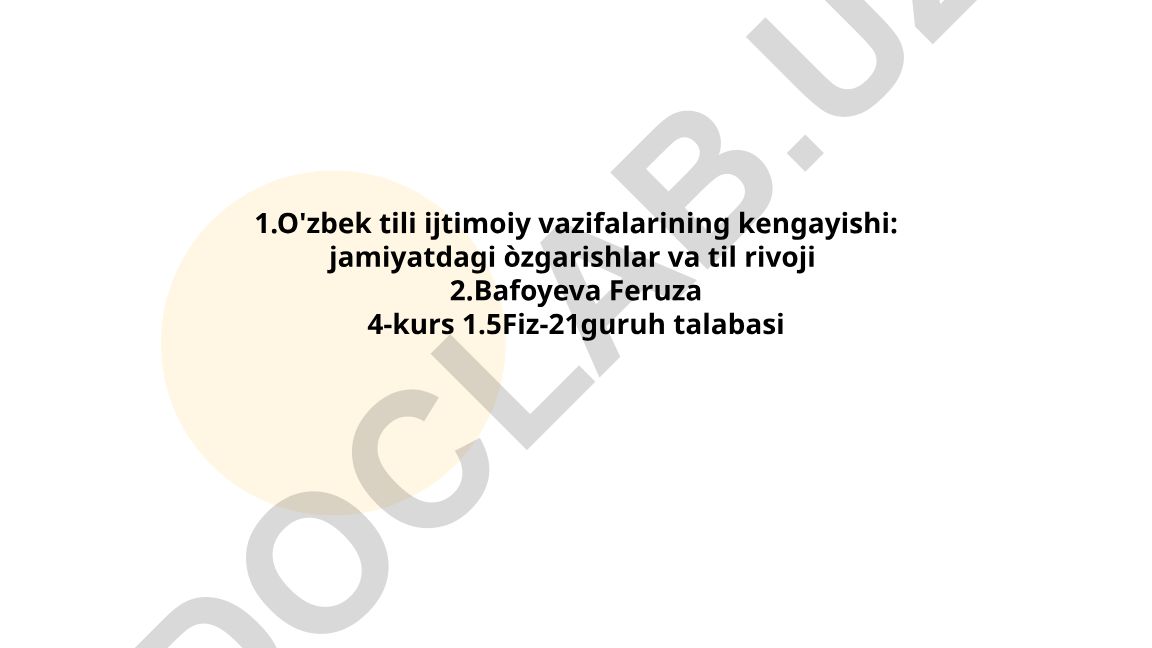 O'zbek tili ijtimoiy vazifalarining kengayishi: jamiyatdagi o'zgarishlar va til rivoji
