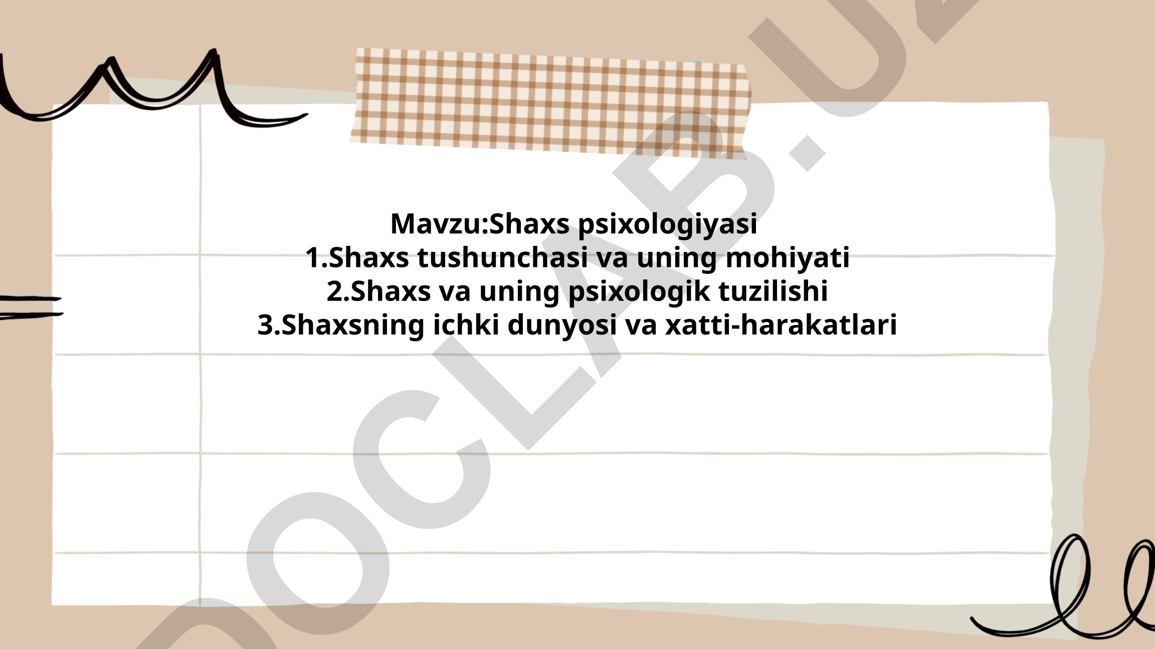 Shaxs psixologiyasi