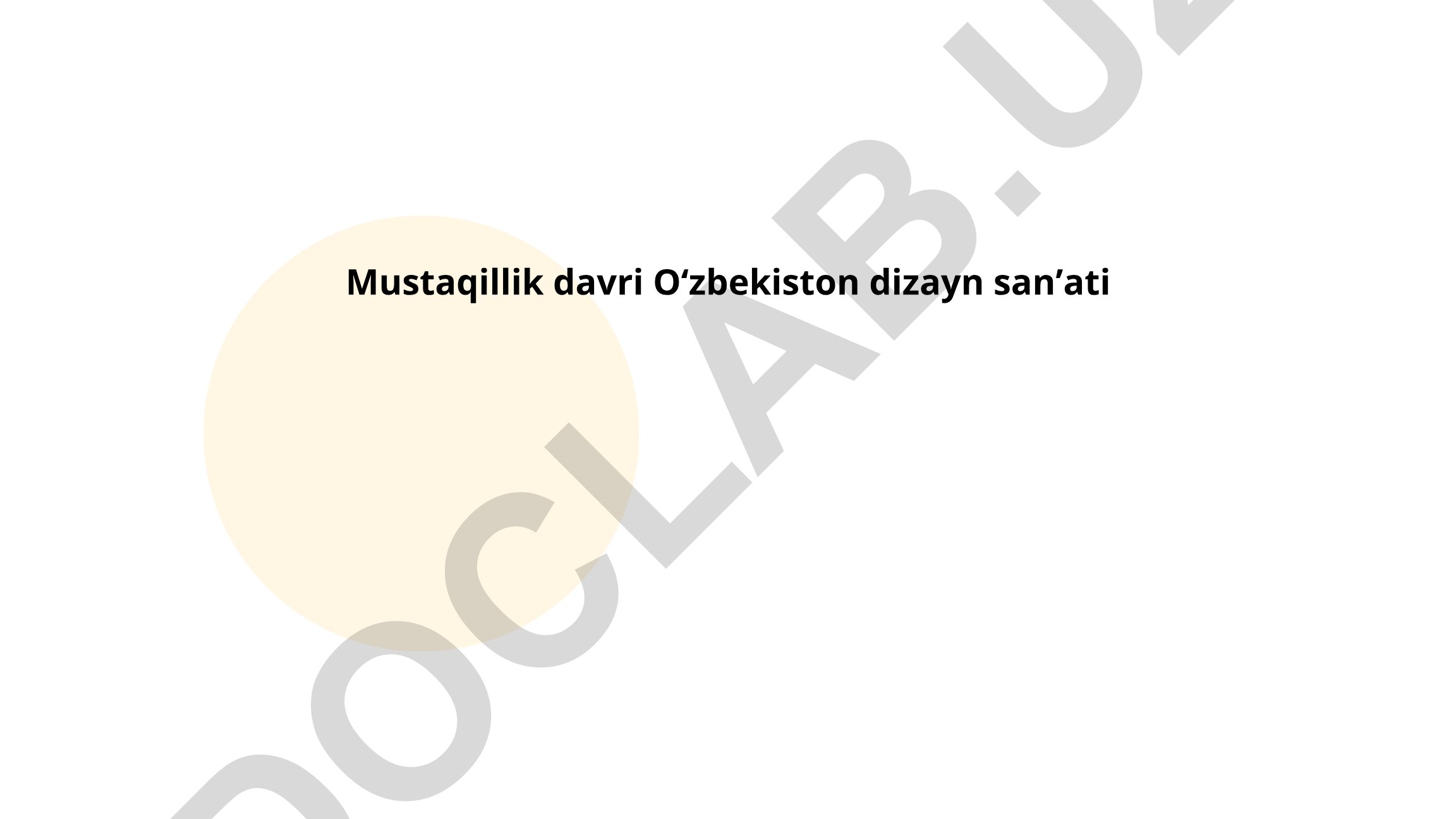 Mustaqillik davrida Oʻzbekiston dizayn sanʼati rivojlanishi