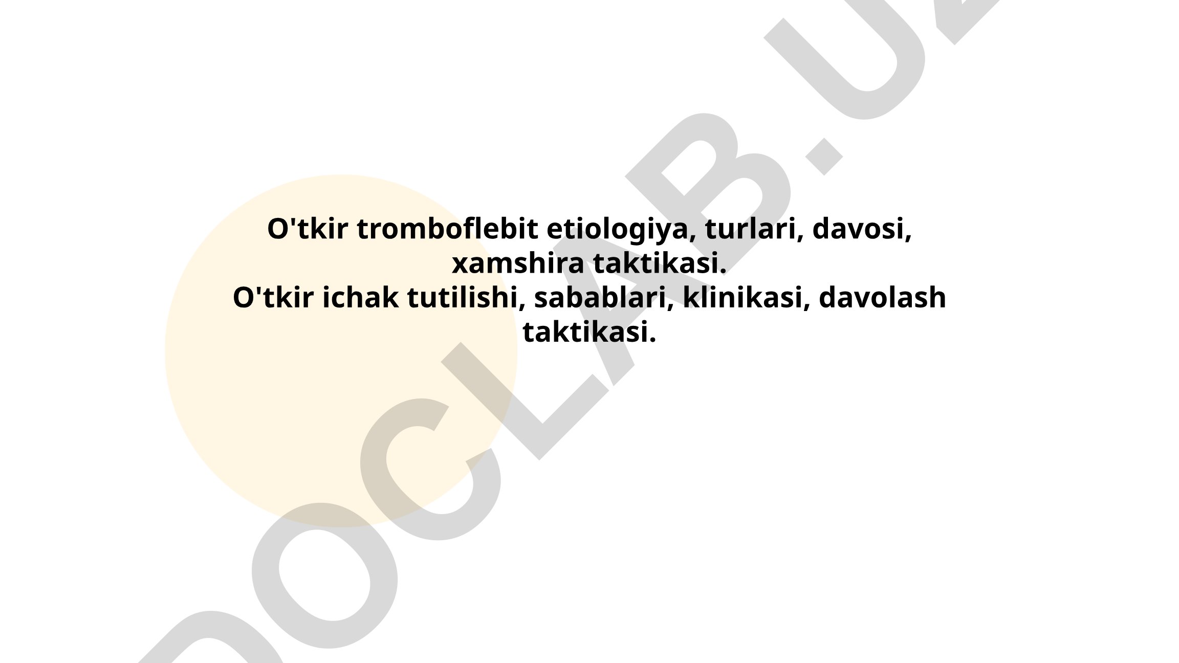 O'tkir tromboflebit va o'tkir ichak tutilishi