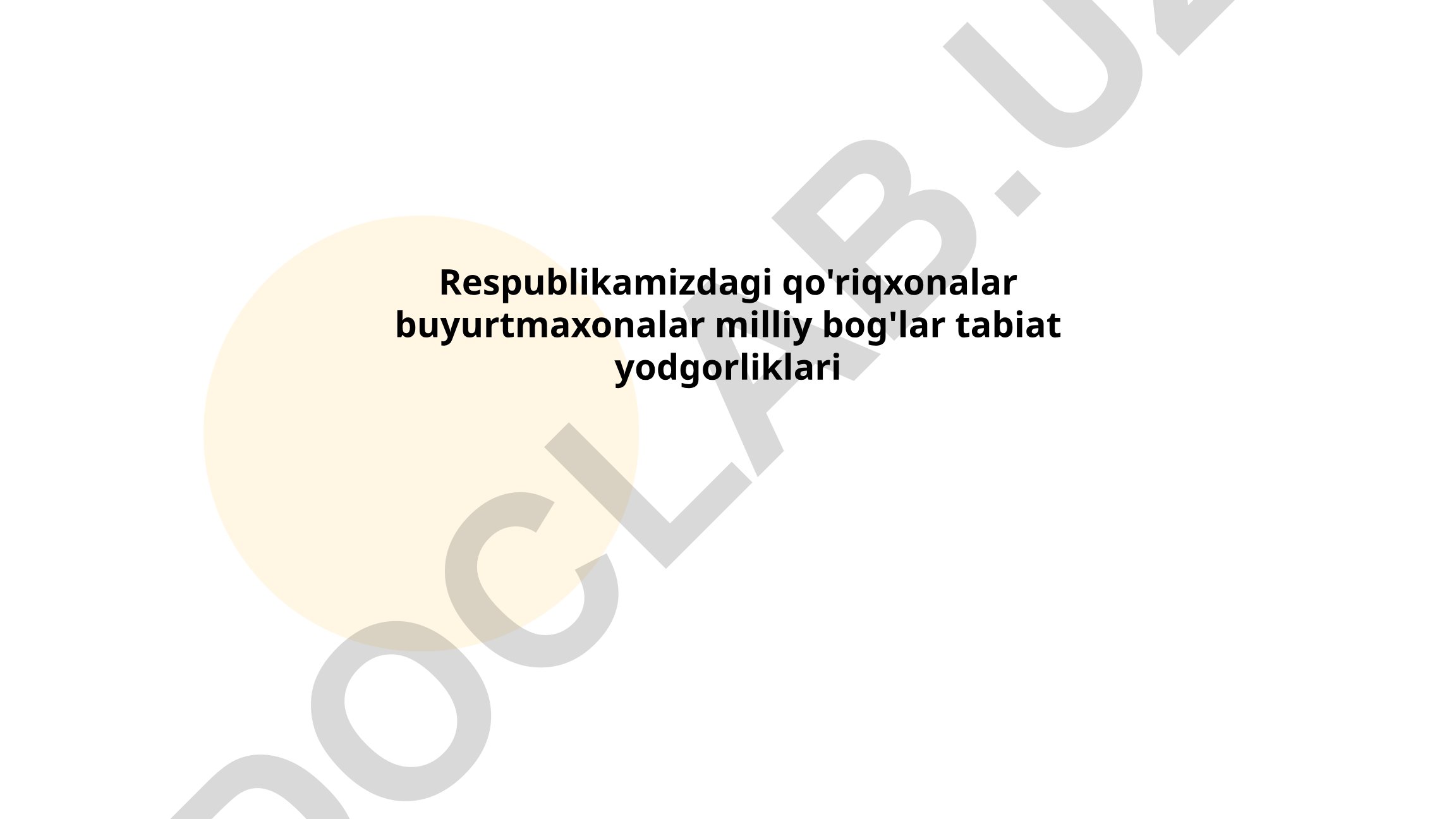 O'zbekiston qo'riqxonalari va milliy bog'lari