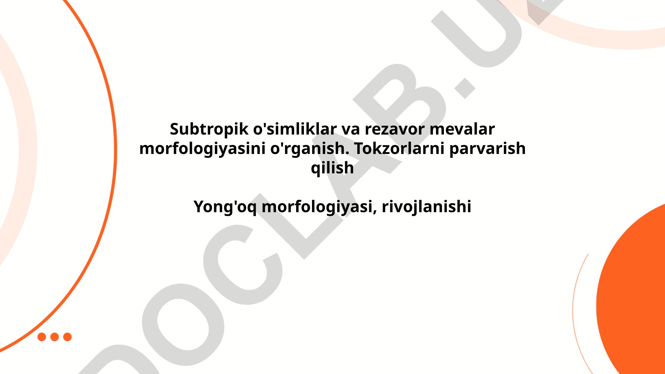 Subtropik o'simliklar va rezavor mevalar morfologiyasi