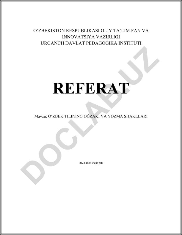 Oʻzbek tilining ogʻzaki va yozma shakllari