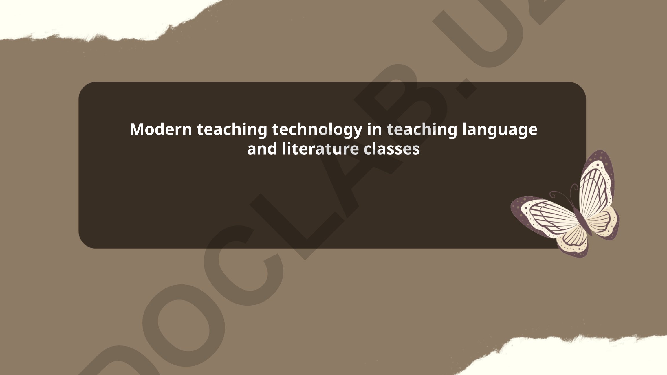 Modern teaching technology in teaching language and literature classes