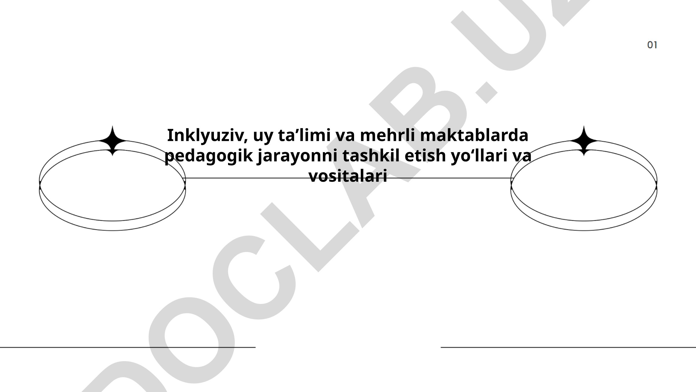 Inklyuziv, uy taʼlimi va mehrli maktablarda pedagogik jarayonni tashkil etish yoʻllari va vositalari