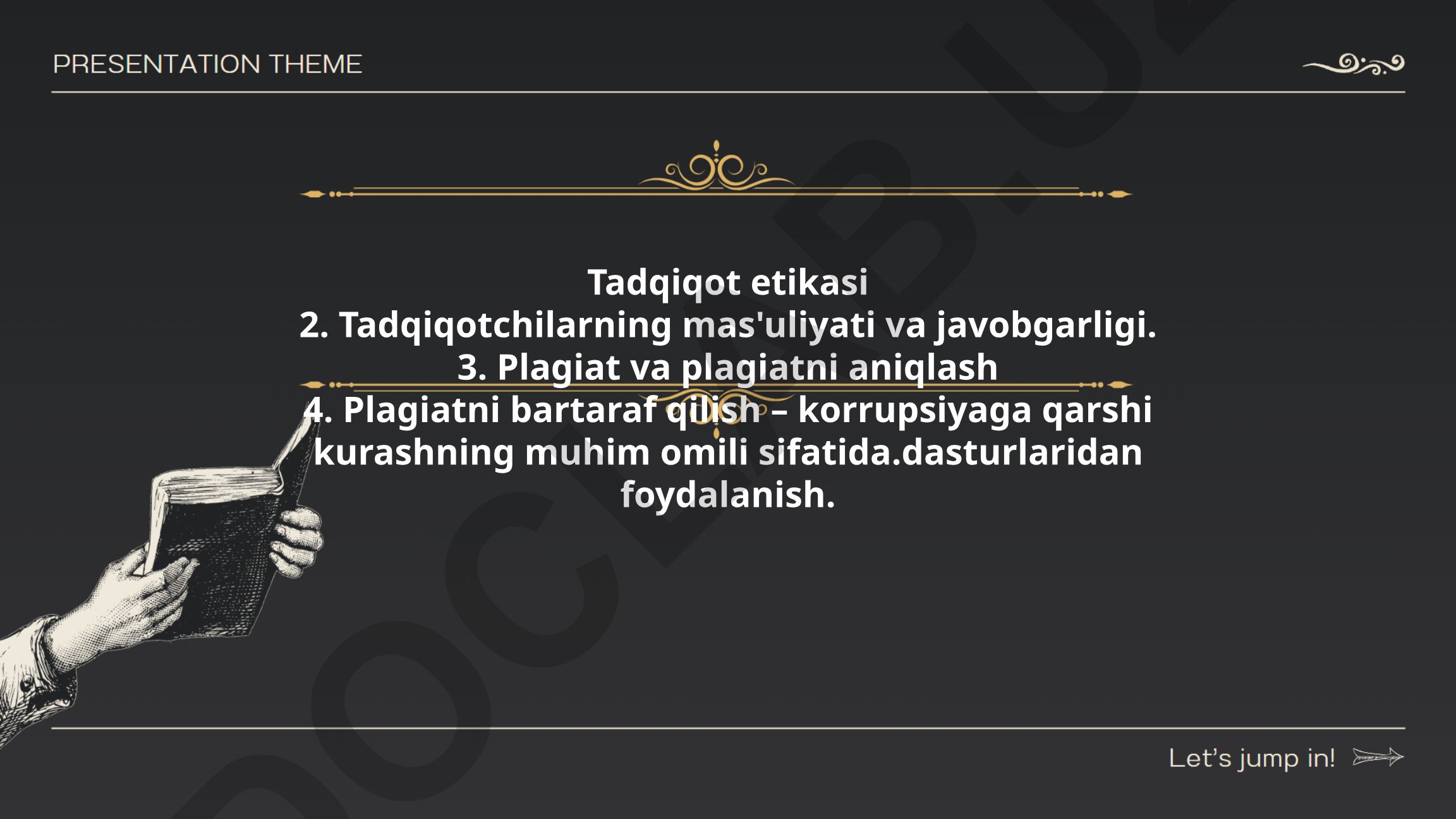 Tadqiqot etikasi, plagiat va korrupsiyaga qarshi kurash
