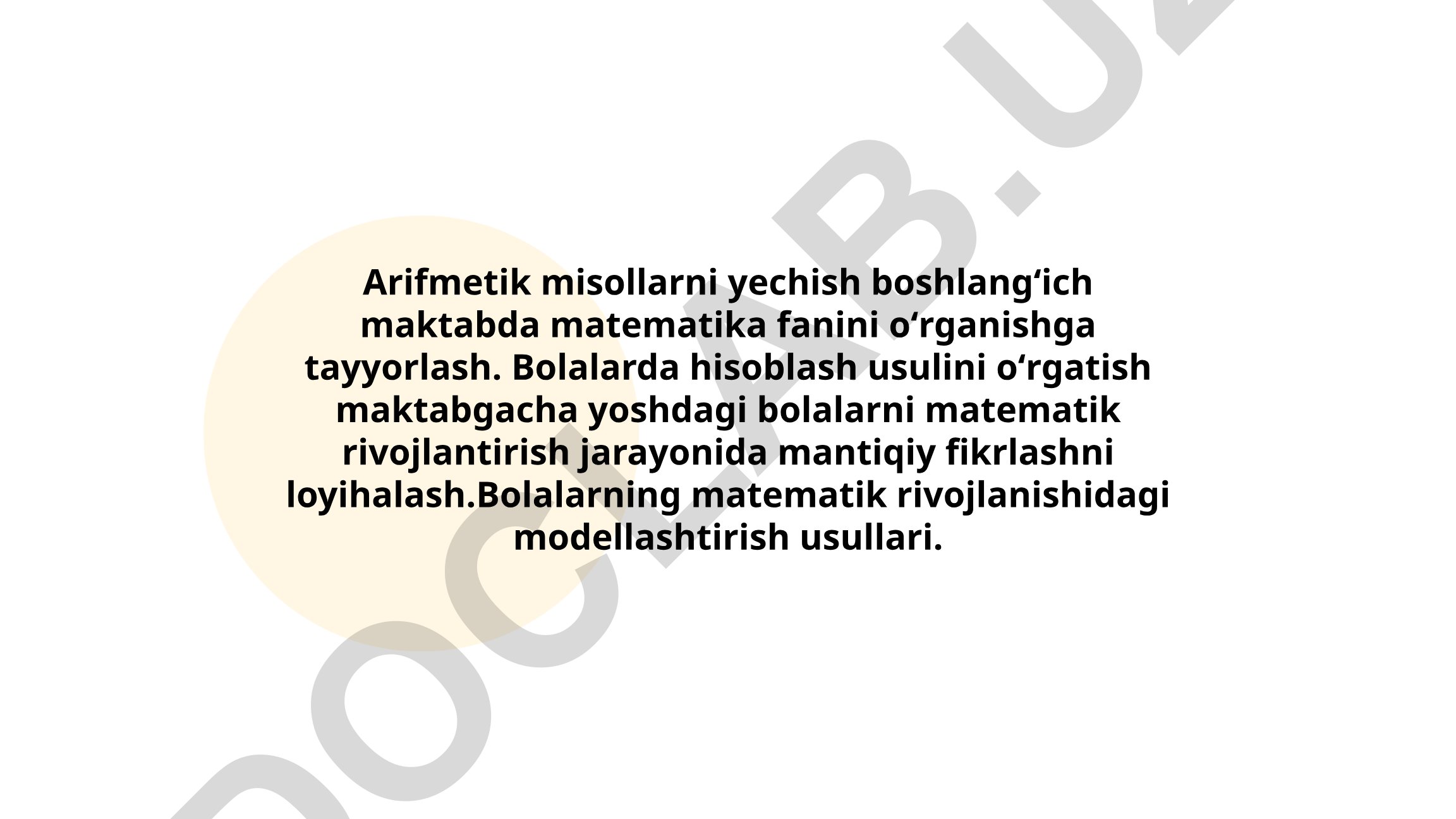 Boshlang'ich maktabda arifmetik misollar yechish usullari