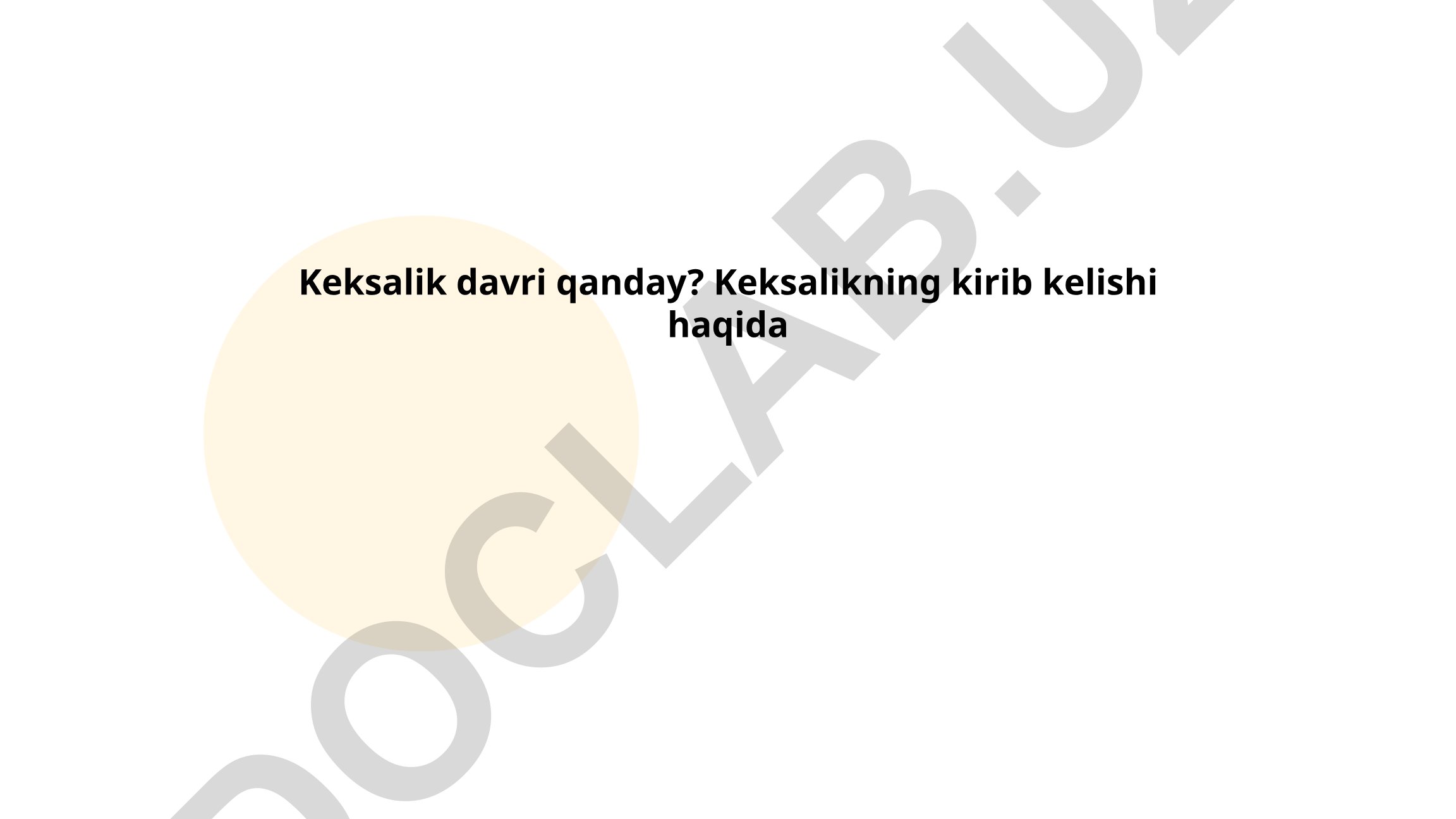 Keksalik davri va uning psixologik ta'siri