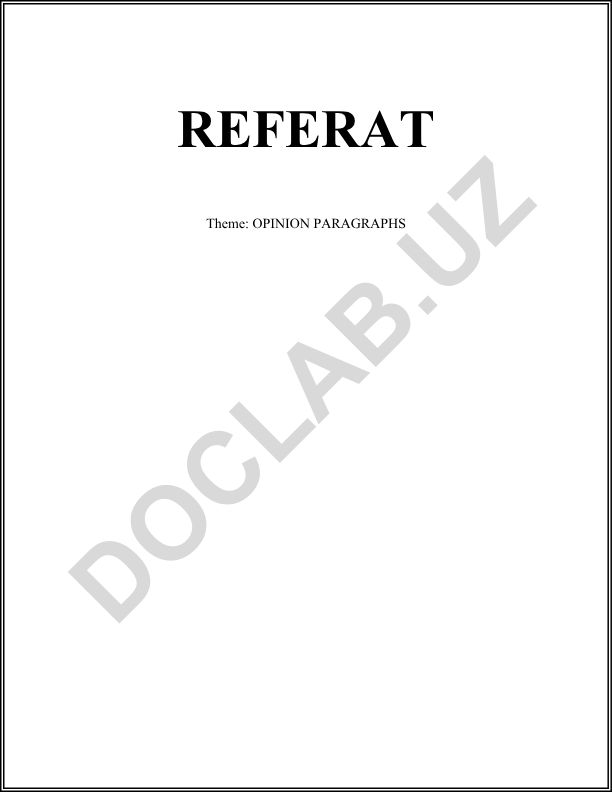 OPINION PARAGRAPHS