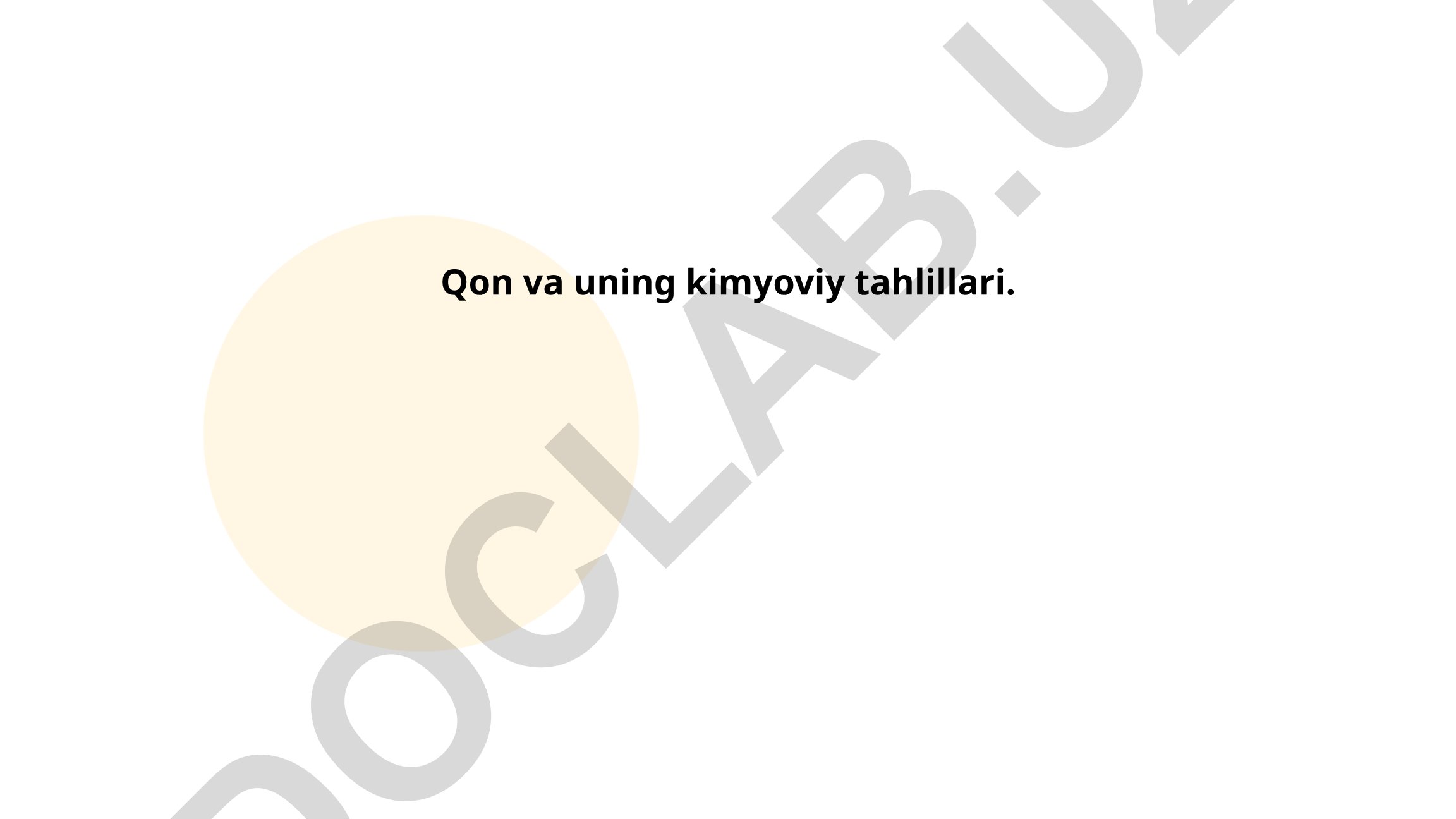 Qonning kimyoviy tarkibi va elektrolitlar tahlili