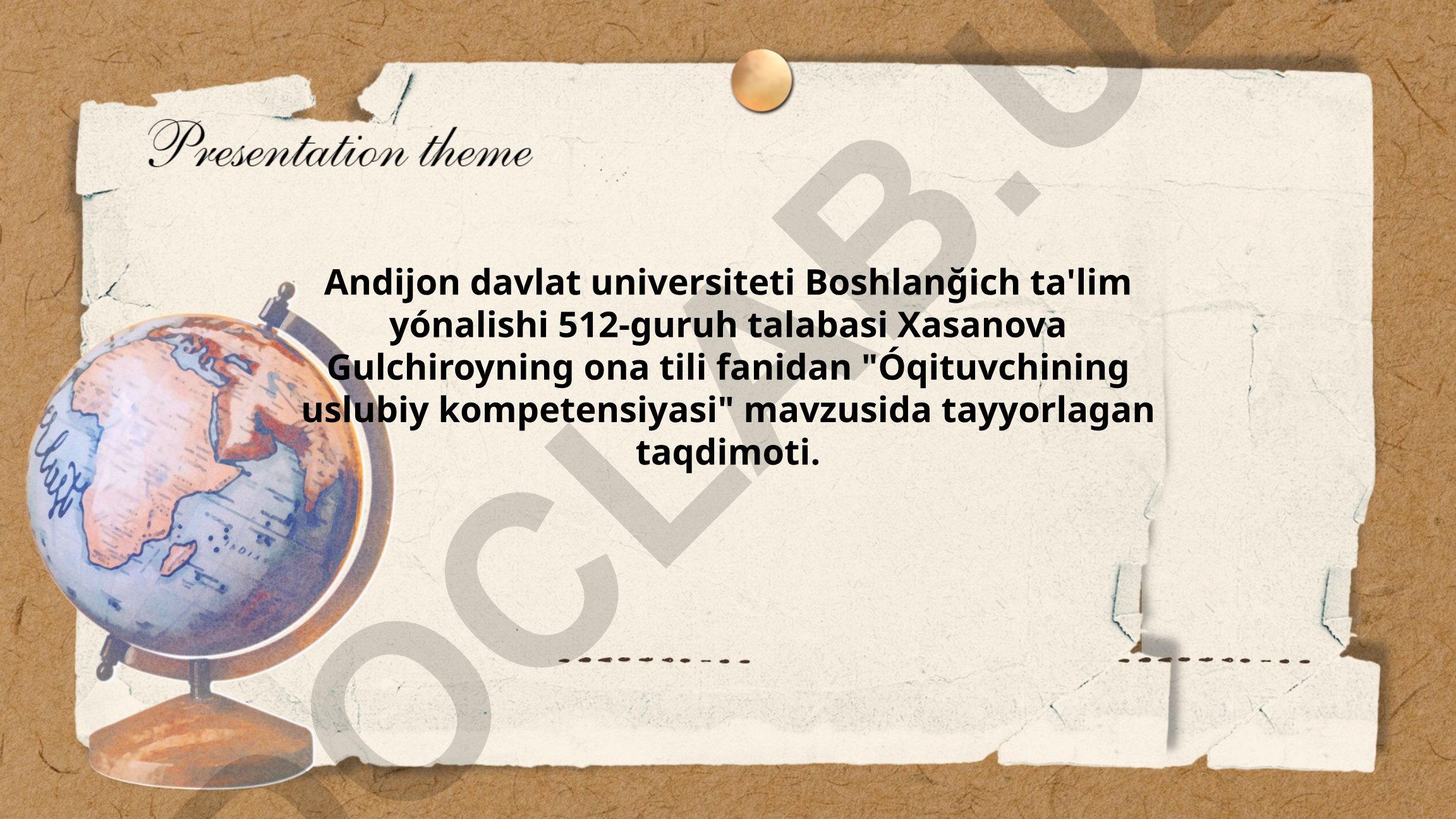 O'qituvchining uslubiy kompetensiyasi