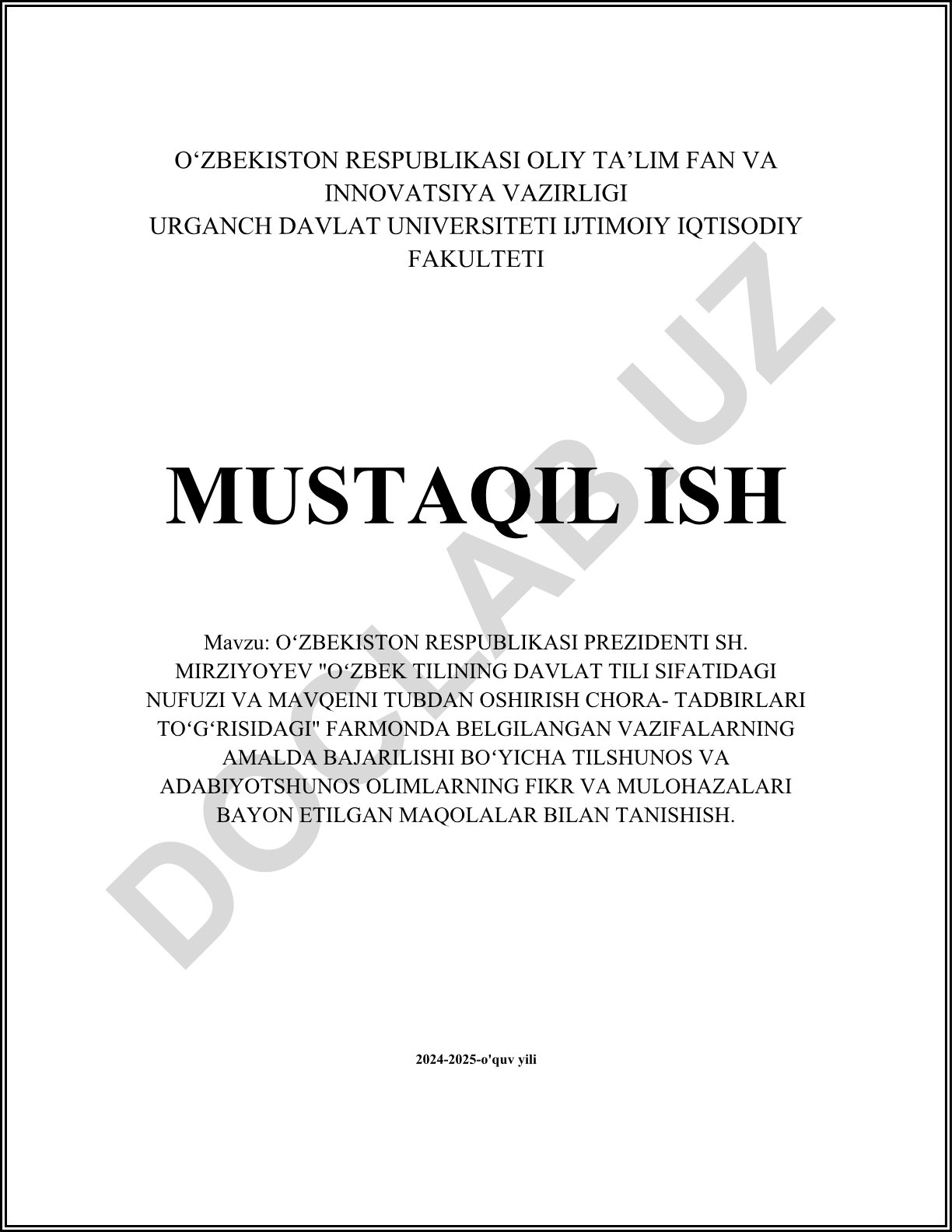 Oʻzbekiston Respublikasi Prezidenti Sh. Mirziyoyev farmonida belgilangan vazifalarning amalda bajarilishi boʻyicha tilshunos va adabiyotshunos olimlarning fikr va mulohazalari