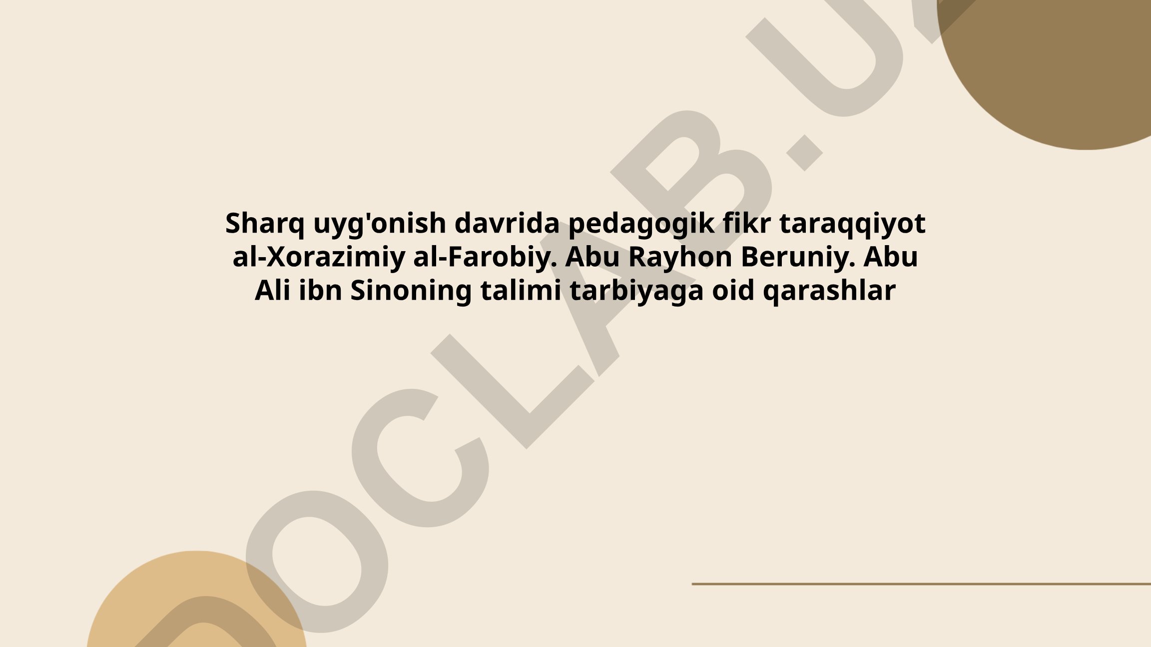 Sharq uyg'onish davrida pedagogik fikr taraqqiyoti