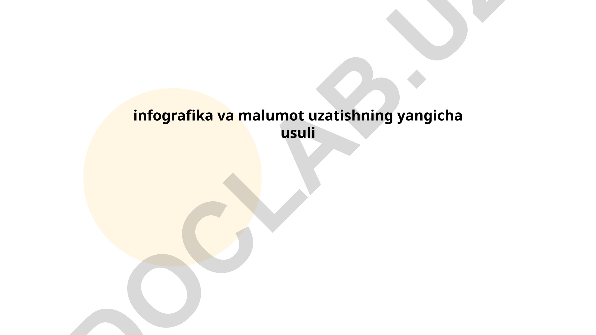 Infografika va ma'lumot uzatishning yangicha usuli