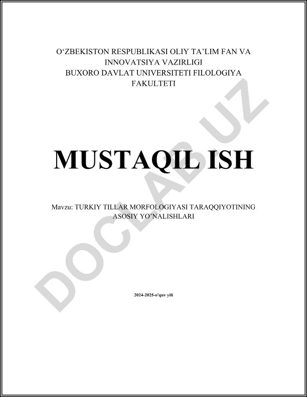 Turkiy tillar morfologiyasi taraqqiyotining asosiy yo'nalishlari