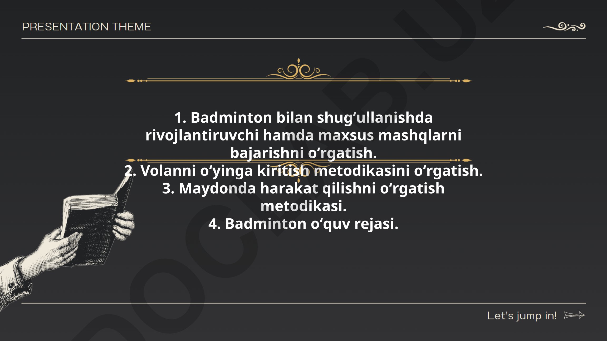 Badminton texnikalarini rivojlantirish va o'qitish metodikasi