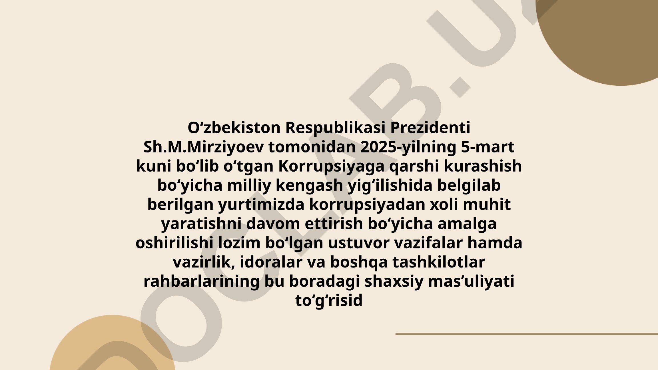 Korrupsiyaga qarshi kurashish bo'yicha milliy kengash yig'ilishi