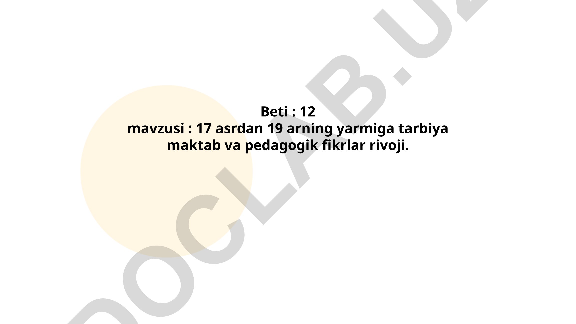 17 asrdan 19 arning yarmiga tarbiya maktab va pedagogik fikrlar rivoji