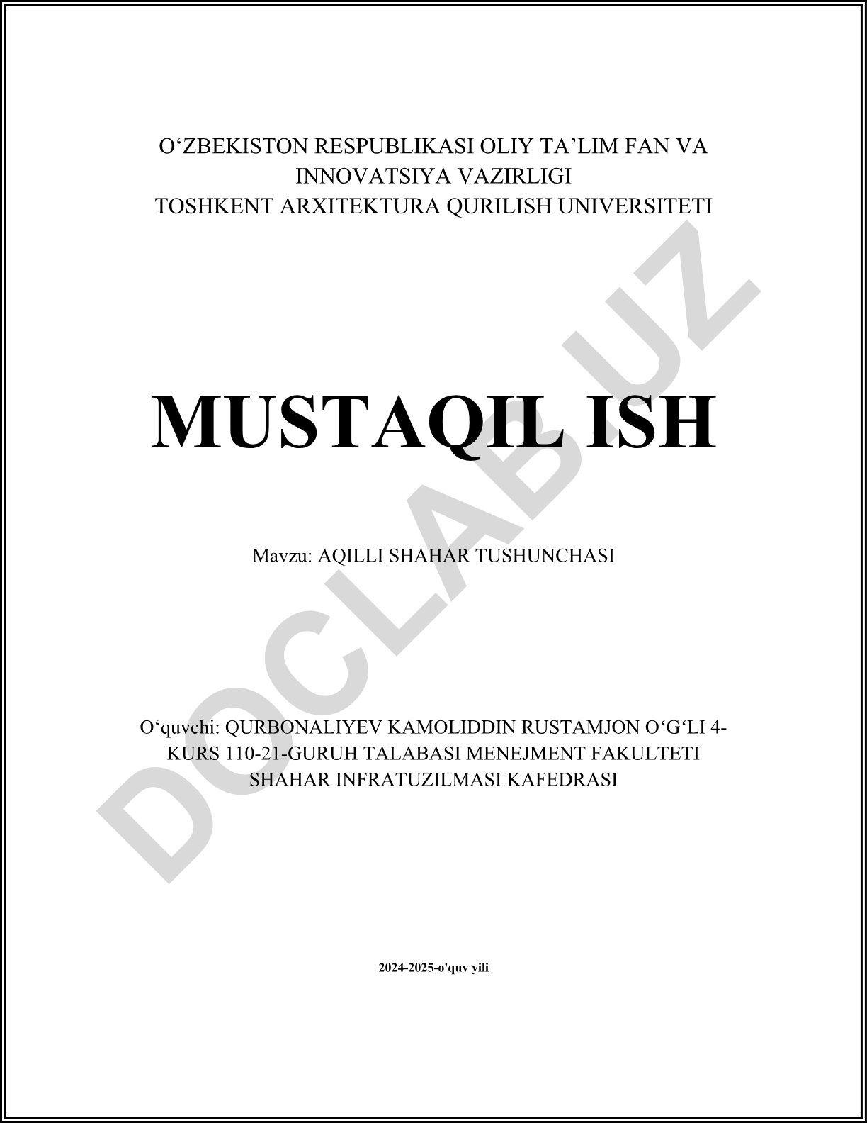 Aqlli shahar tushunchasi