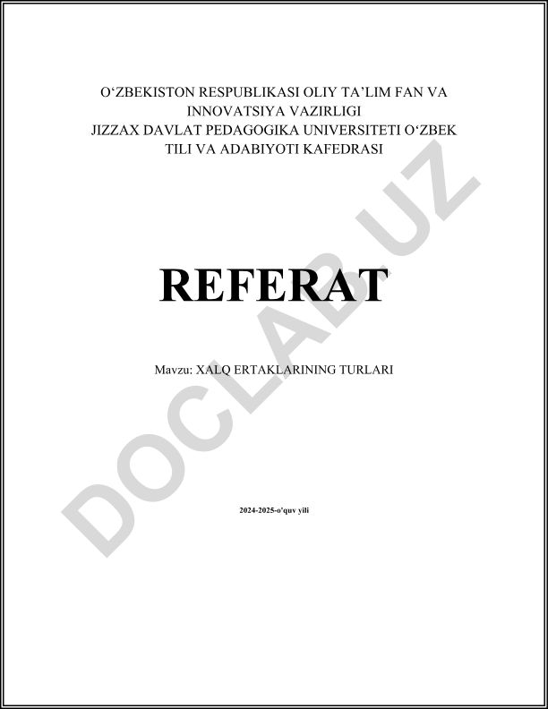 Xalq ertaklarining turlari