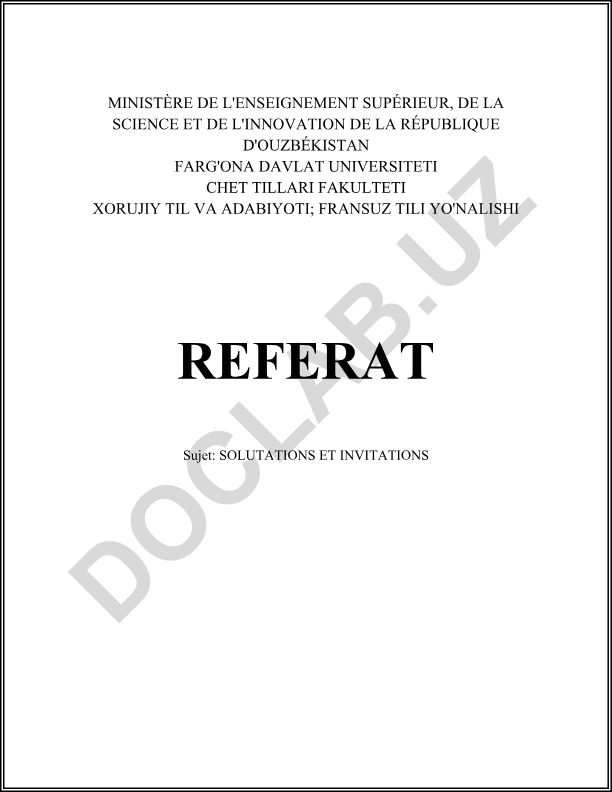 SOLUTATIONS ET INVITATIONS