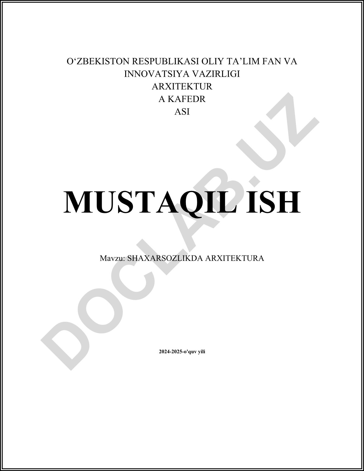 Shaharsoslikda arxitektura