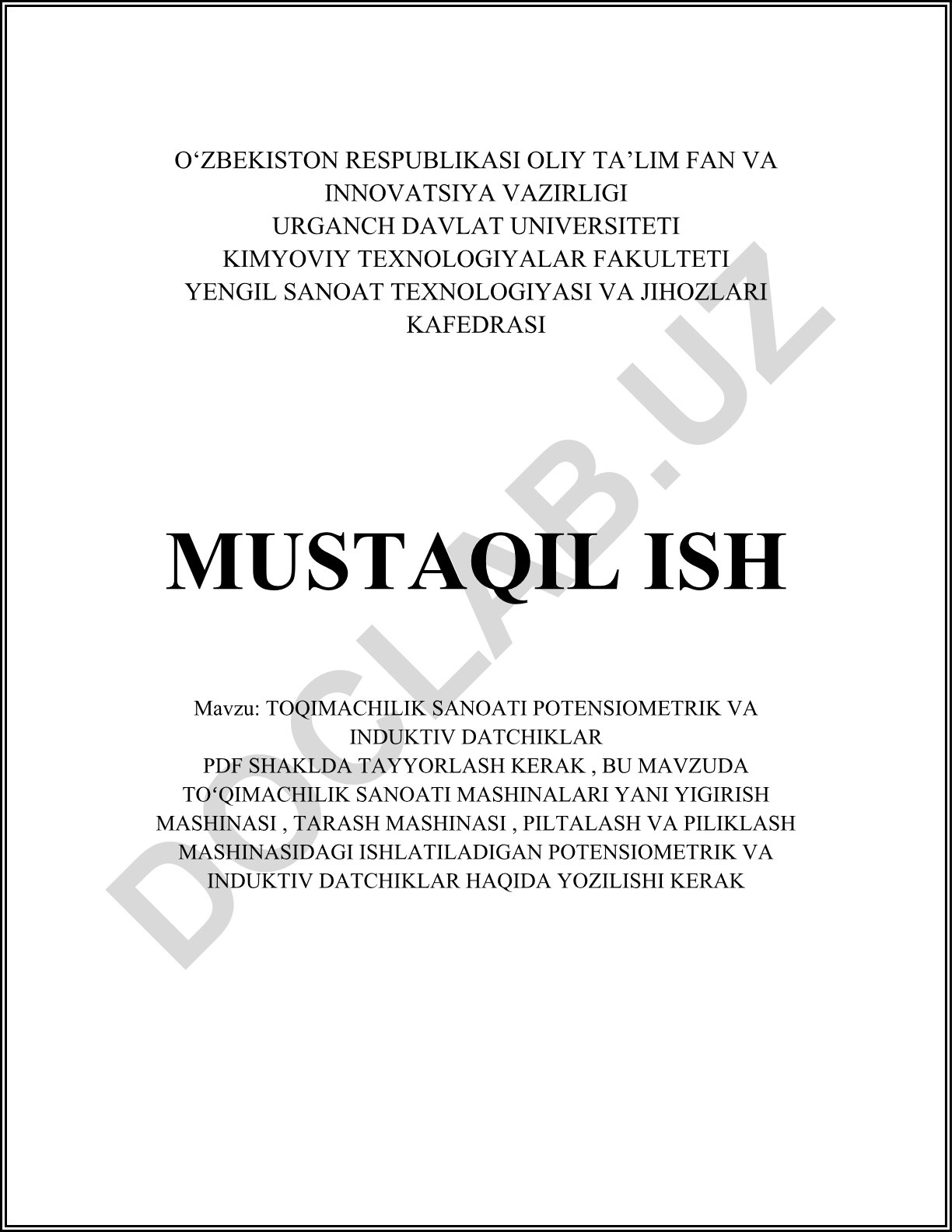 To'qimachilik sanoatida potensiometrik va induktiv datchiklar