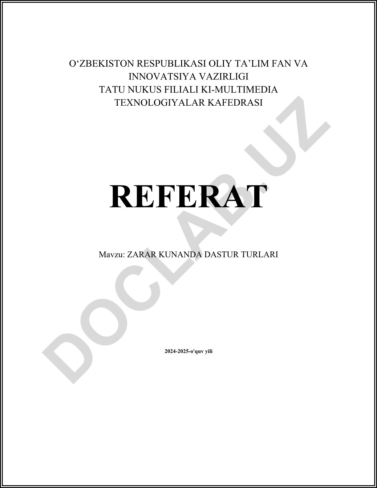 Zarar kunanda dastur turlari