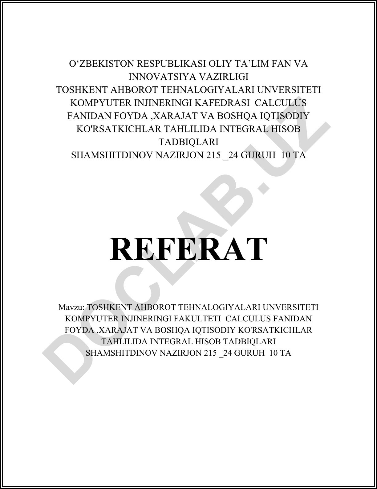 Foyda, xarajat va boshqa iqtisodiy ko'rsatkichlar tahlilida integral hisob tadbiqlari