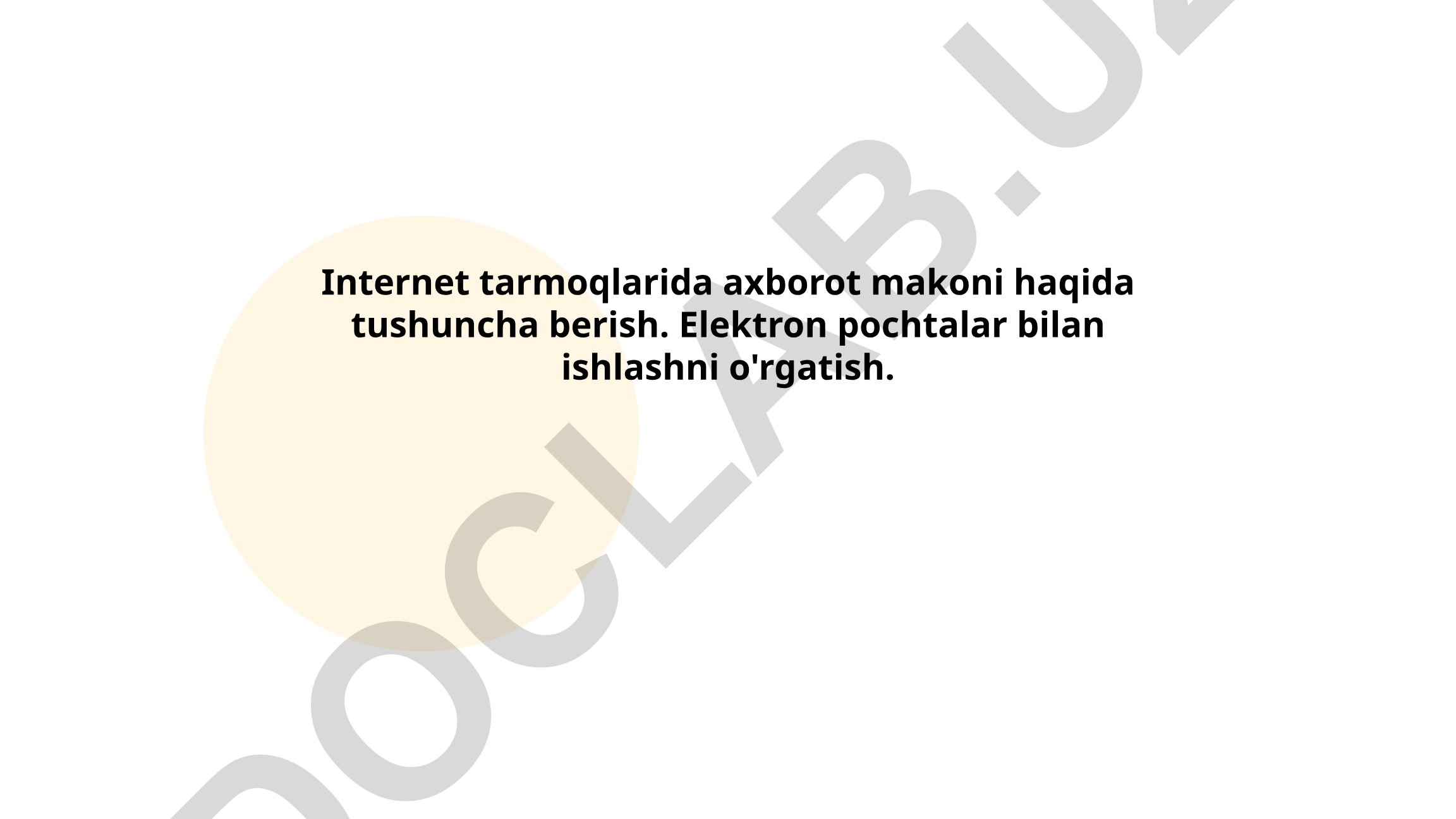 Internet tarmoqlarida axborot makoni va elektron pochtalar bilan ishlash