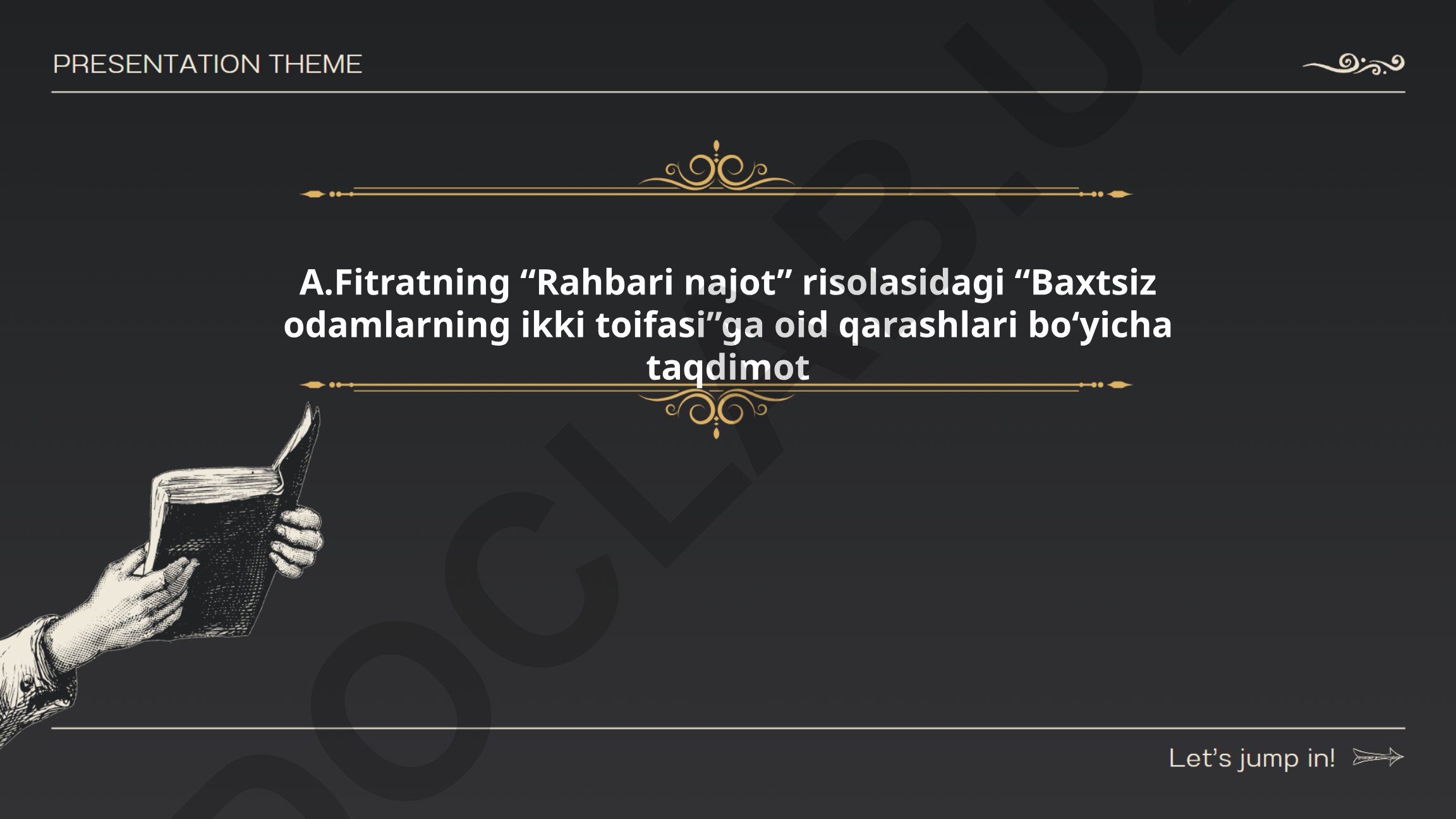 A.Fitratning “Rahbari najot” risolasidagi “Baxtsiz odamlarning ikki toifasi”ga oid qarashlari