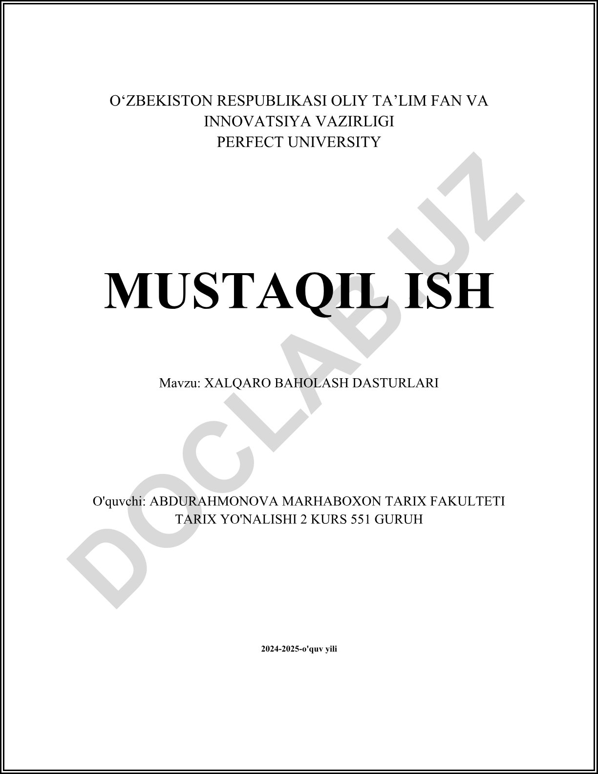 Xalqaro baholash dasturlari
