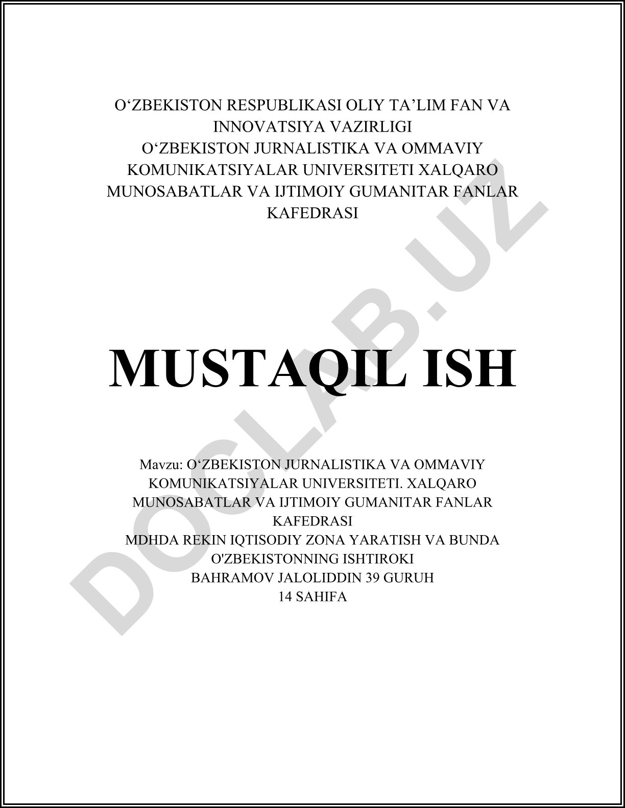 MDH doirasida iqtisodiy zona yaratish va O'zbekistonning ishtiroki