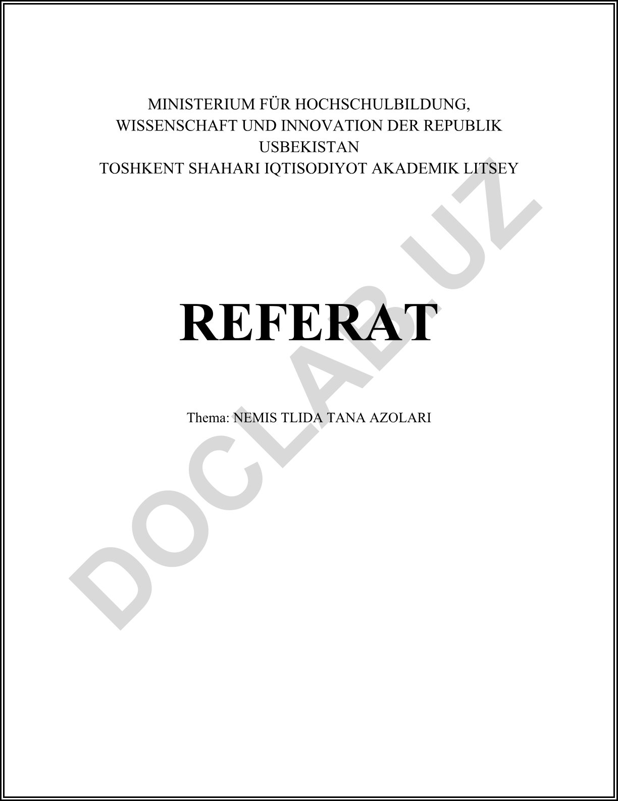 Nemis tilida tana a'zolari