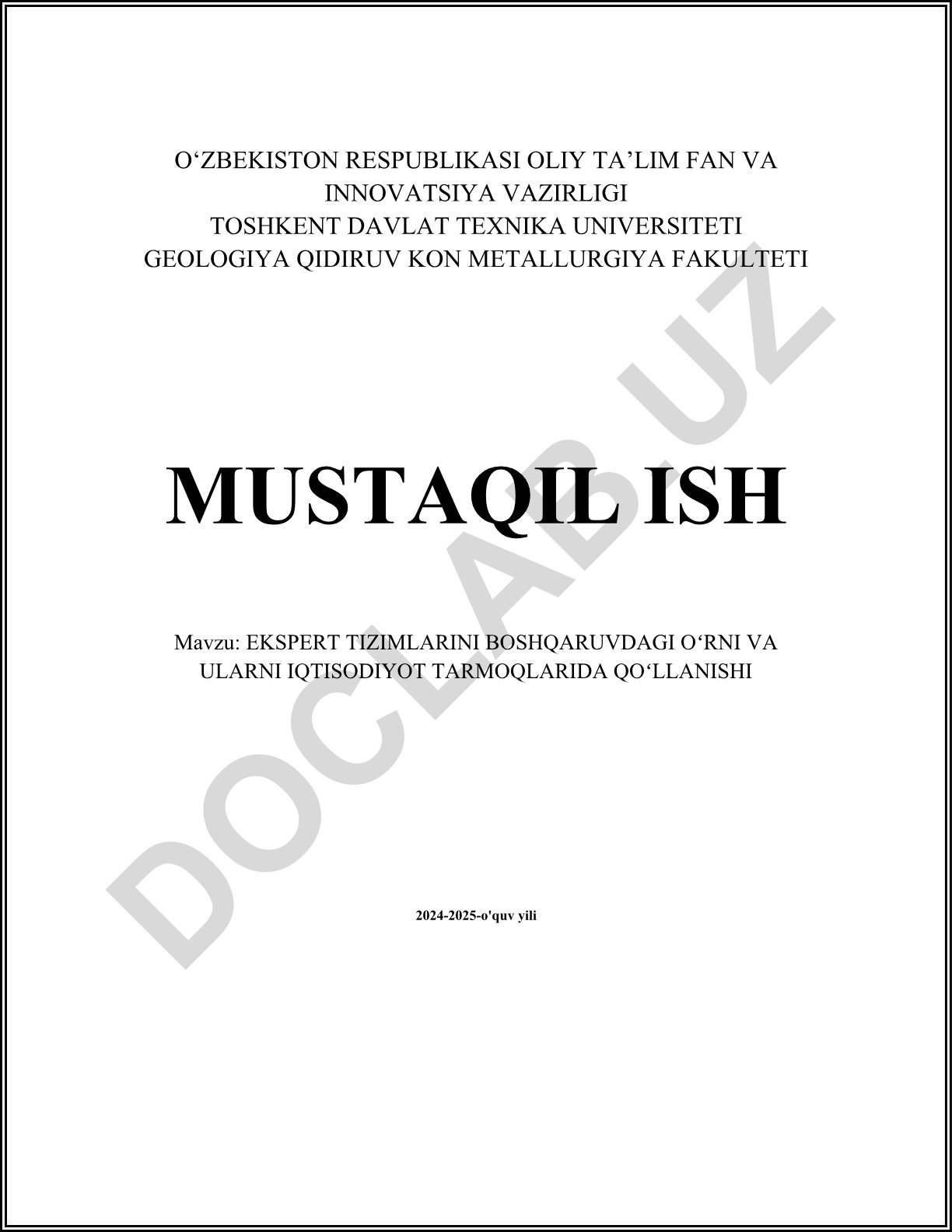 Ekspert tizimlarini boshqaruvdagi o‘rni va ularni iqtisodiyot tarmoqlarida qo‘llanishi