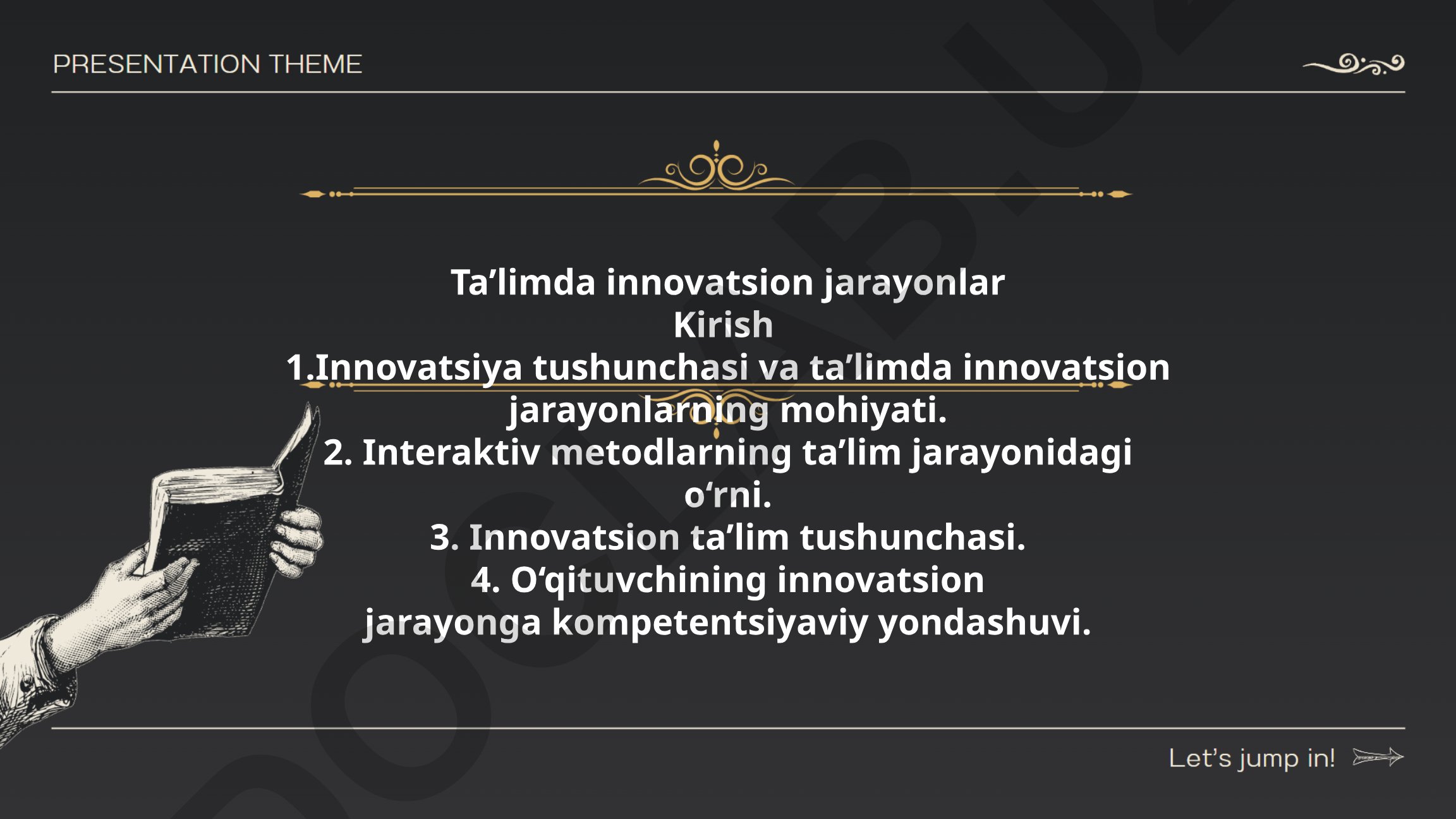 Ta’limda innovatsion jarayonlar va pedagogik texnologiyalar