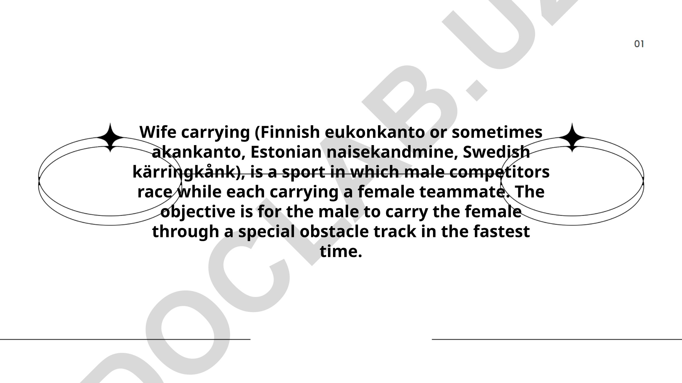 Wife Carrying sport: history, rules and techniques