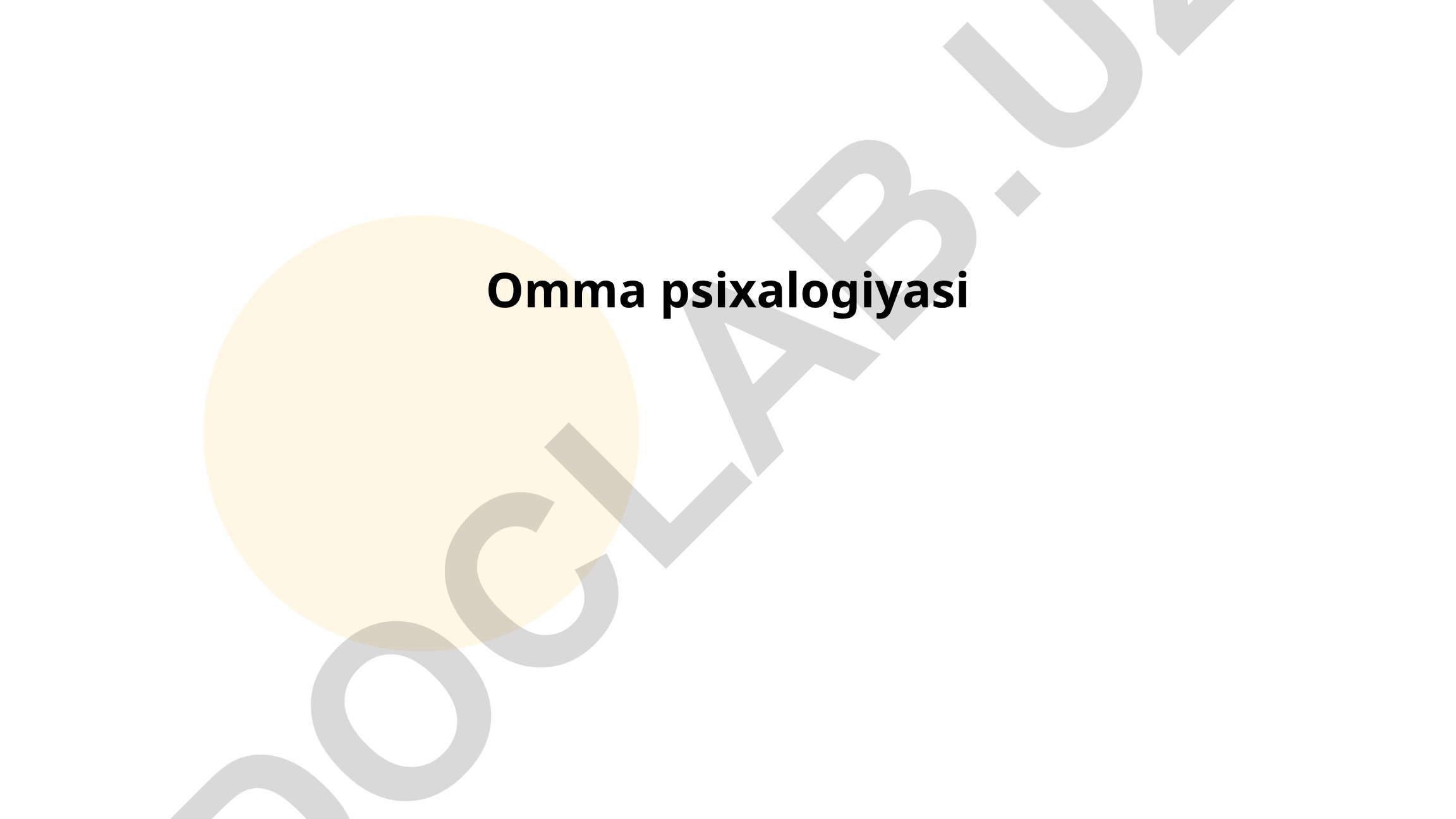 Omma psixologiyasi va individuallik