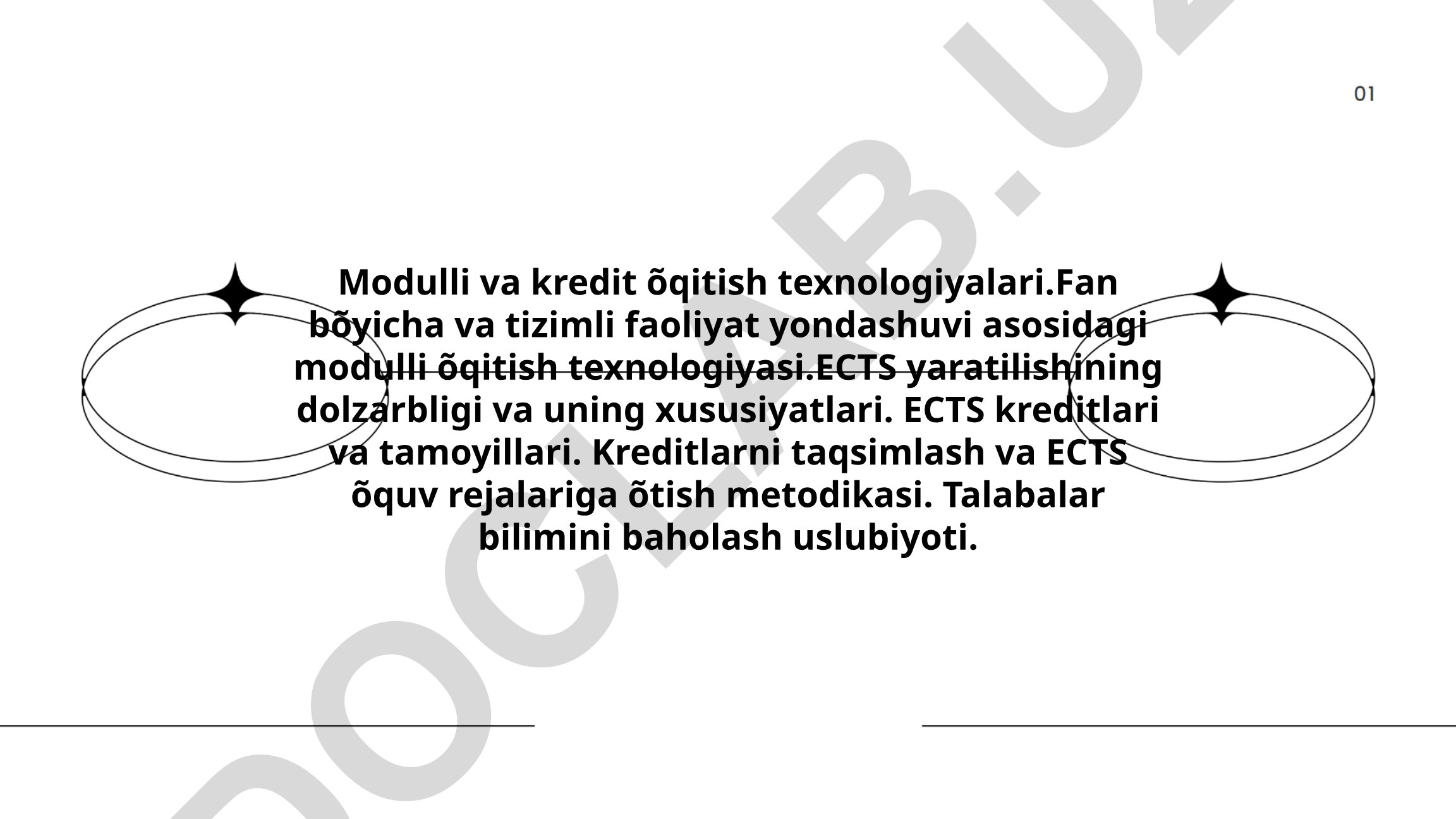 Modulli va kredit o'qitish texnologiyalari