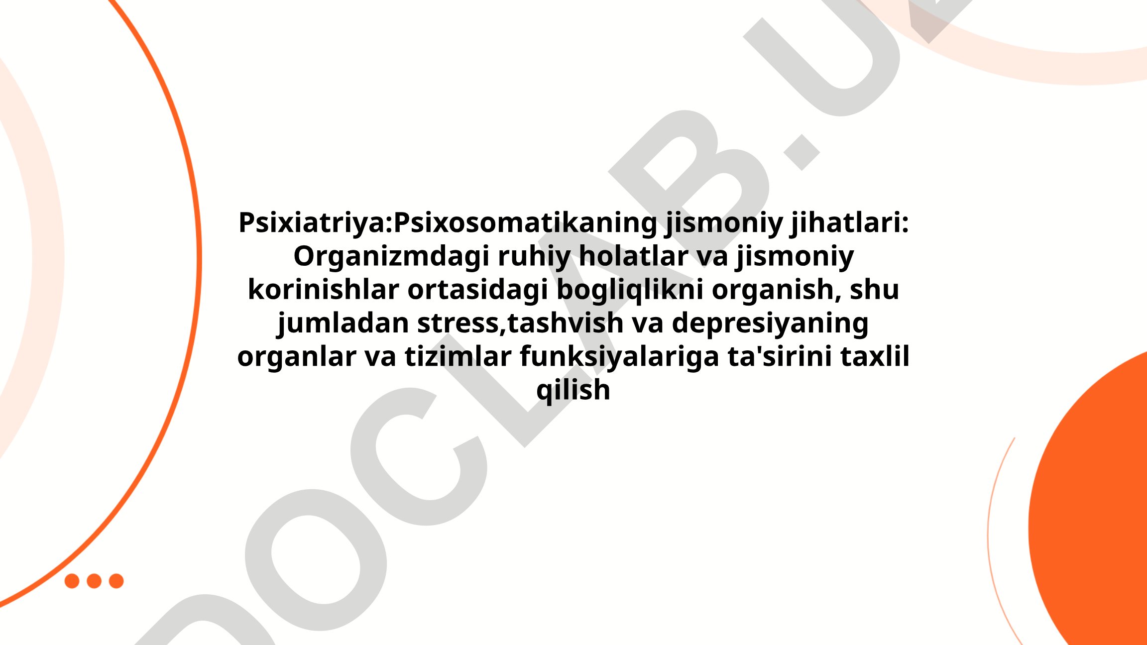 Psixosomatikaning jismoniy jihatlari: stress, tashvish va depressiyaning organizmga ta'siri