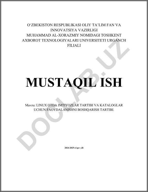 Linux OTda imtiyozlar tartibi va kataloglar uchun foydalanishni boshqarish tartibi