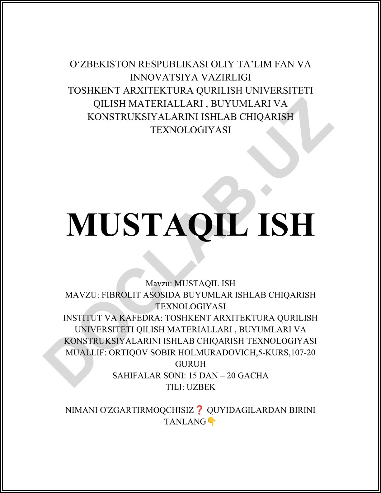 Fibrolit asosida buyumlar ishlab chiqarish texnologiyasi