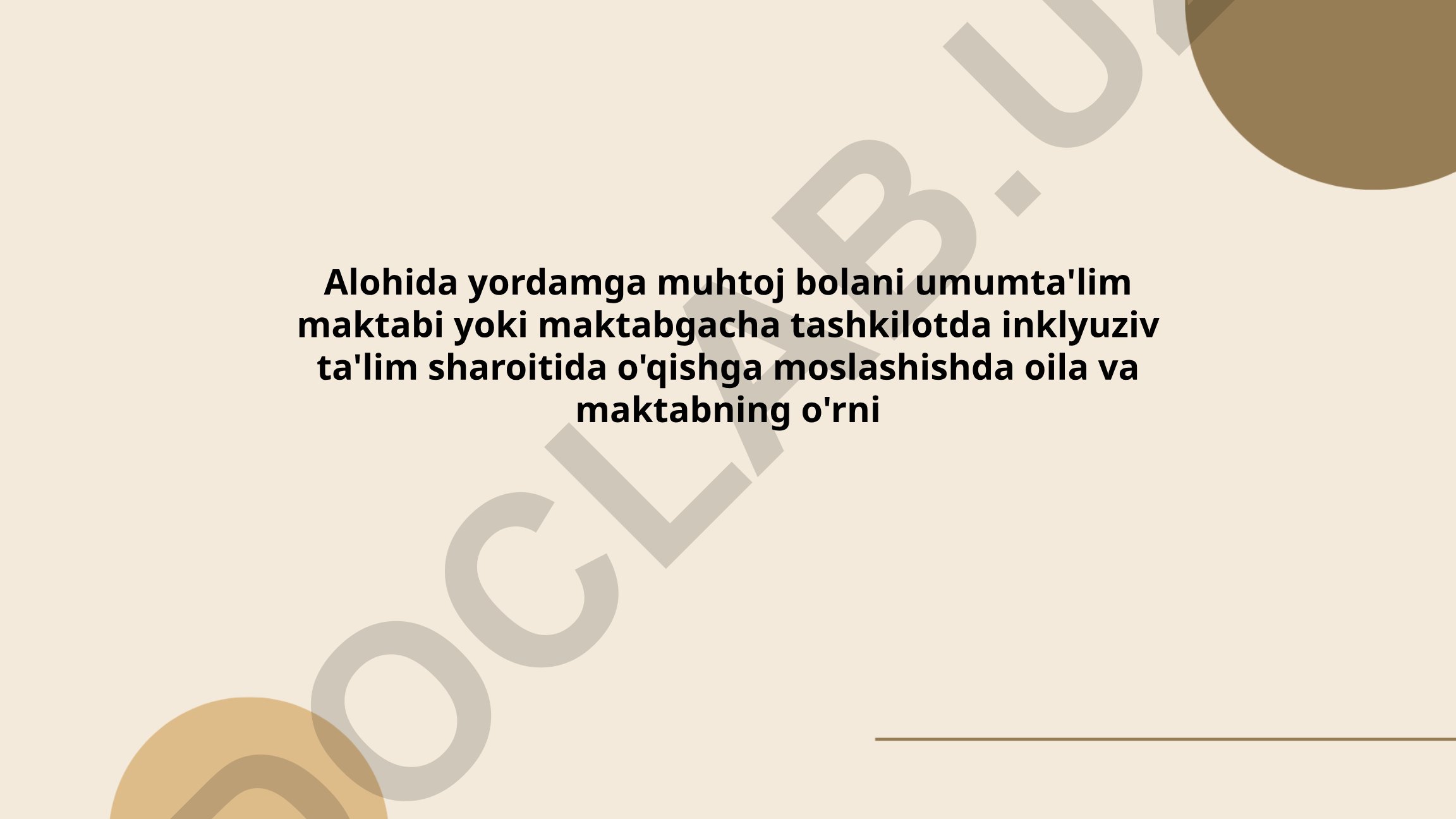 Alohida yordamga muhtoj bolalarda inklyuziv ta'limda oila va maktabning o'rni