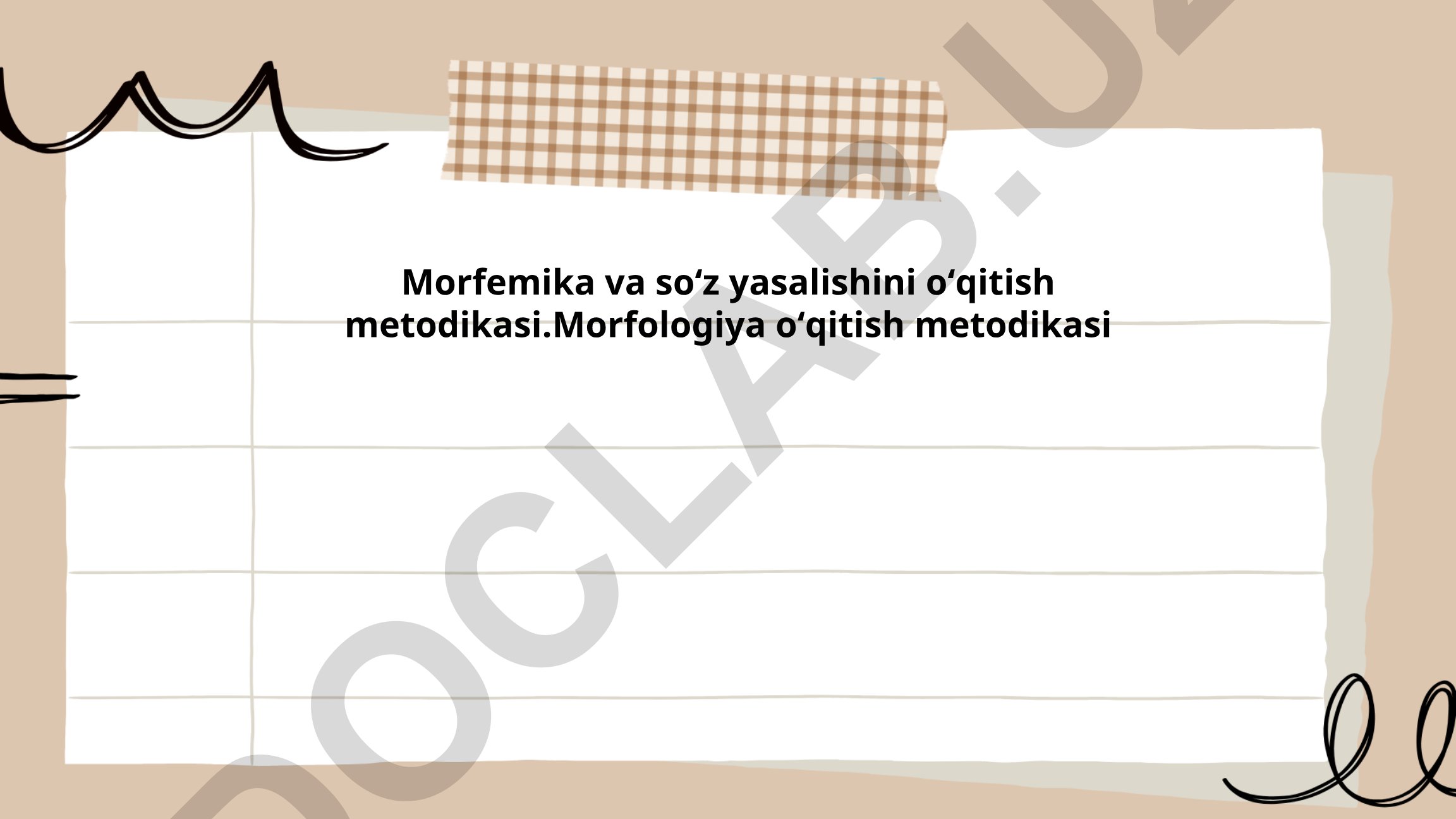 Morfemika va soʻz yasalishini oʻqitish metodikasi