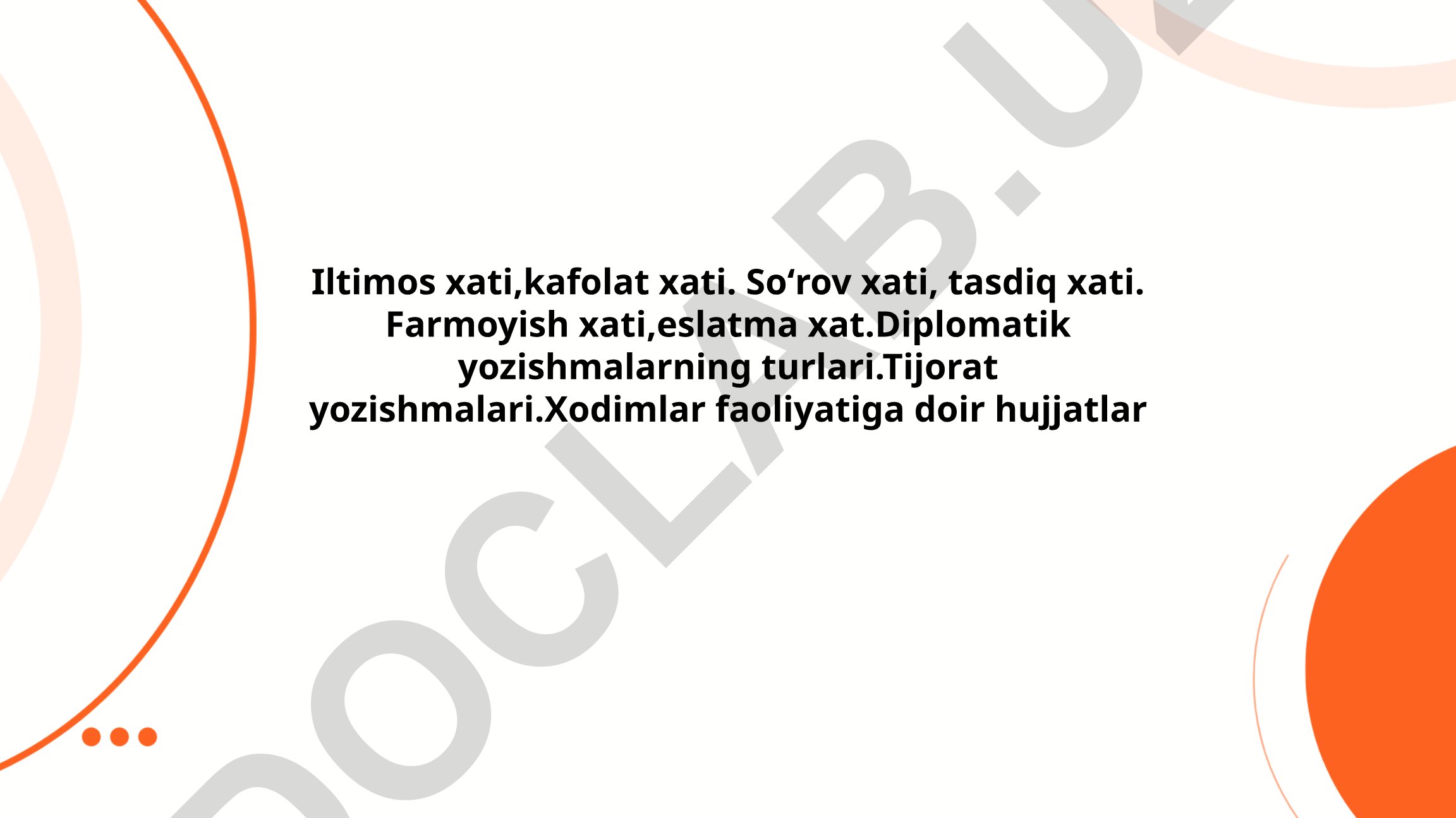 Diplomatik va tijorat yozishmalar turlari
