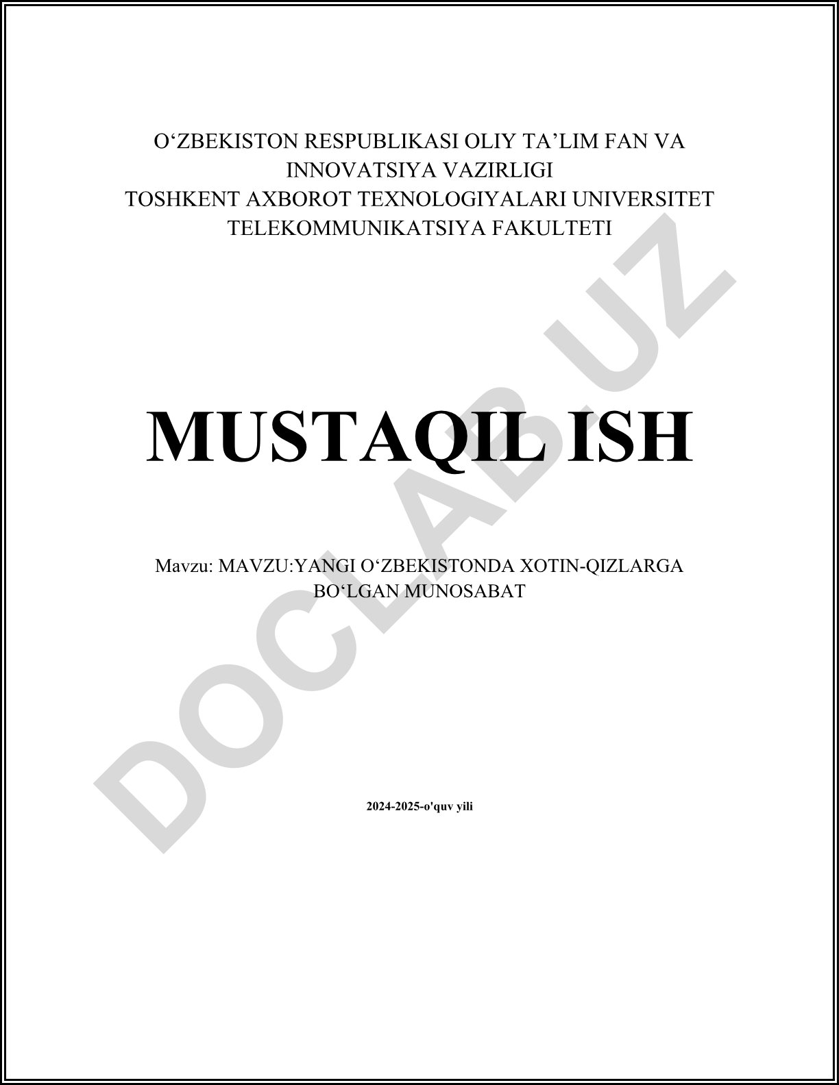 Yangi O‘zbekistonda xotin-qizlarga bo‘lgan munosabat