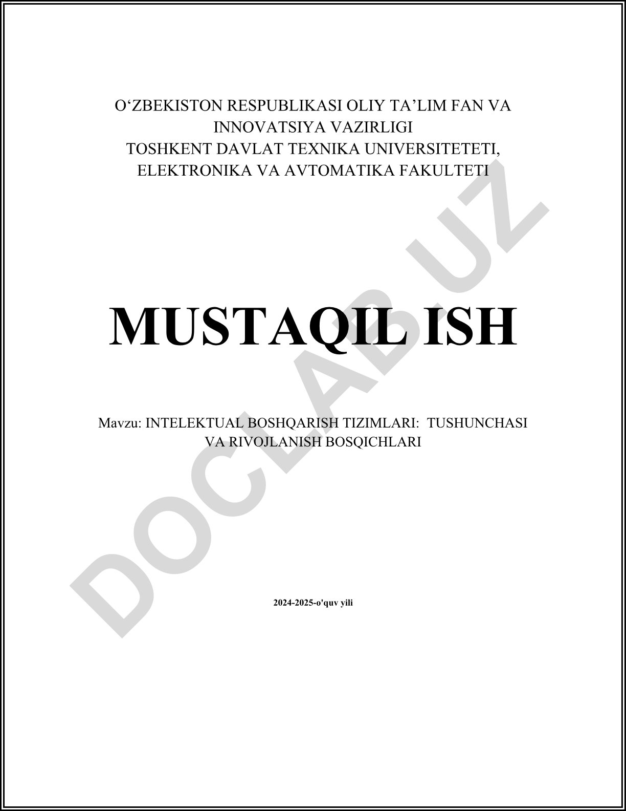 Intelektual boshqarish tizimlari: tushunchasi va rivojlanish bosqichlari