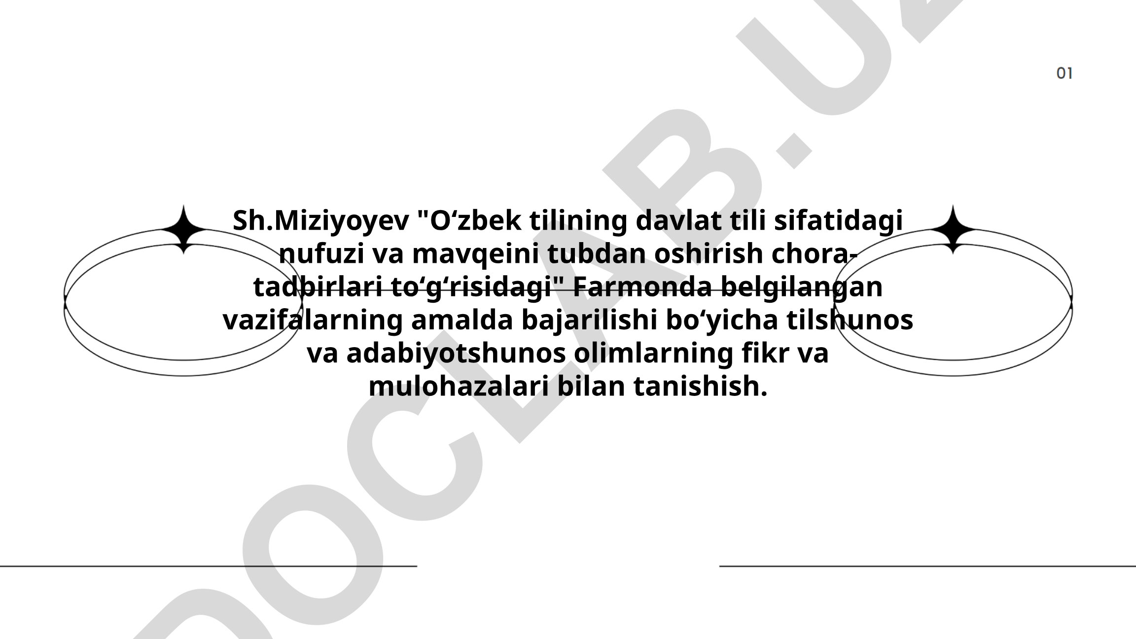 O'zbek tilining davlat tili sifatidagi mavqeini mustahkamlash va taraqqiyoti