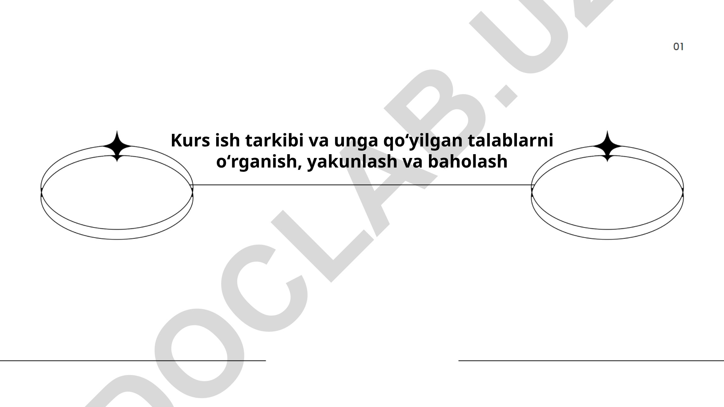 Kurs ishi tarkibi va talablarini o'rganish