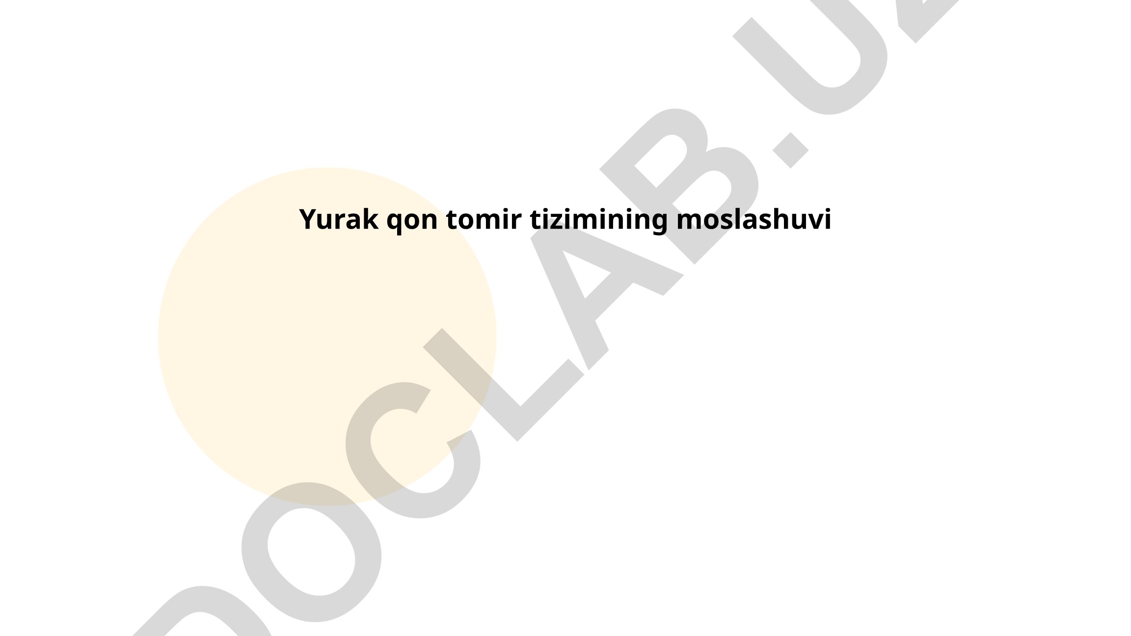 Yurak qon tomir tizimining moslashuvi